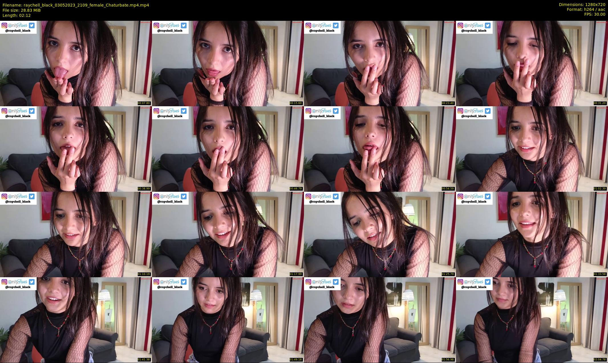 raychell_black — 3 minute Chaturbate female cam show recording, 720p, May 3, 2023