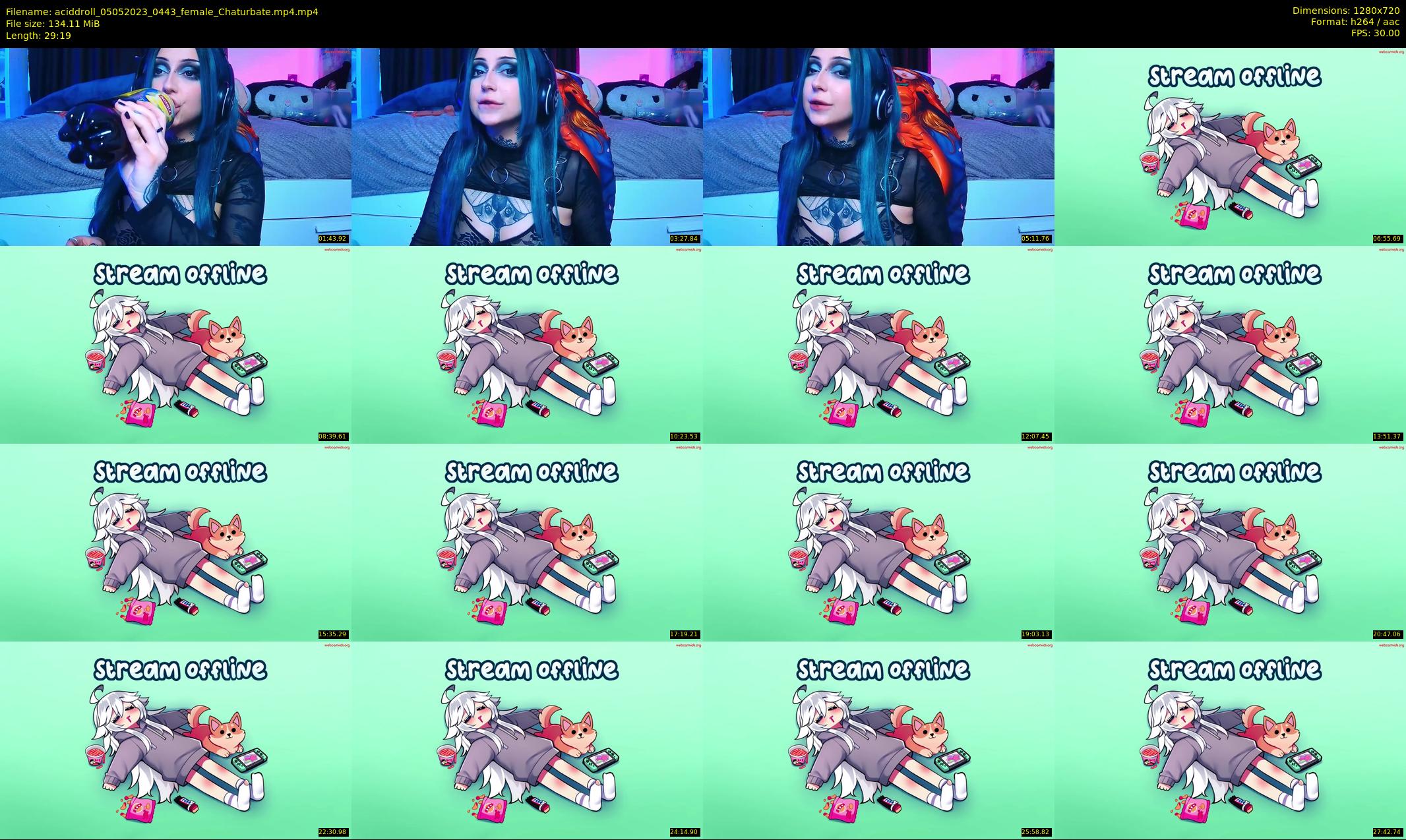 aciddroll — 30 minute Chaturbate female cam show recording, 720p, May 5, 2023