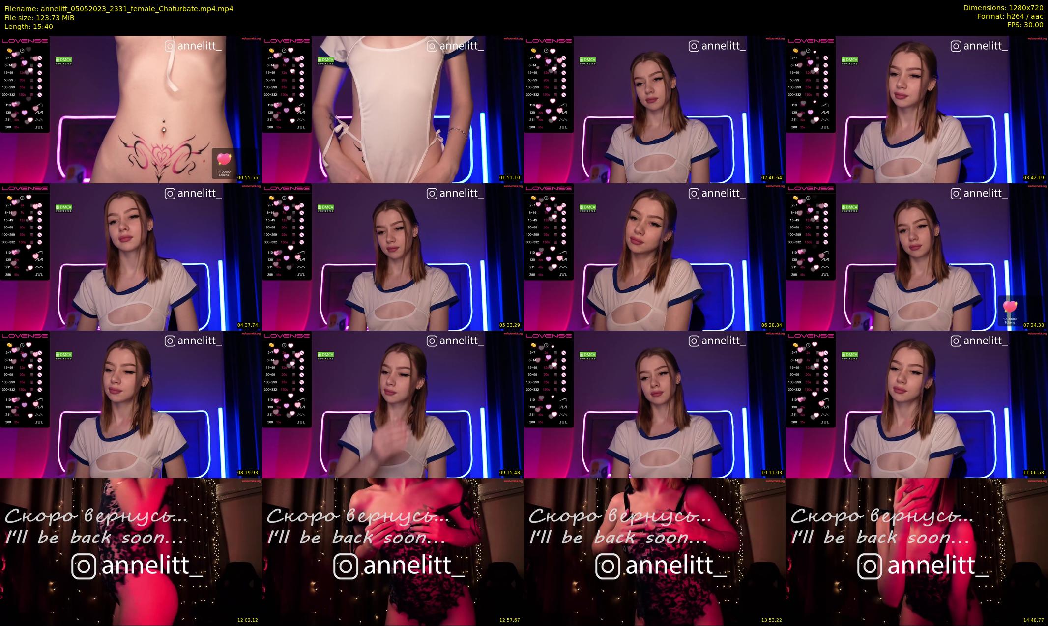 annelitt — 16 minute Chaturbate female cam show recording, 720p, May 5, 2023