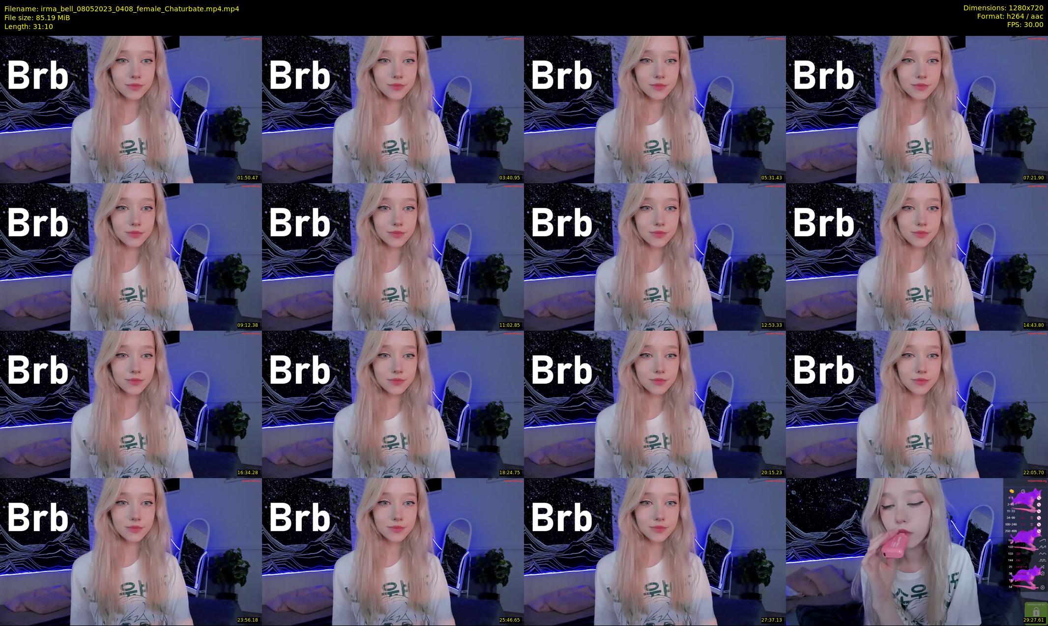 irma_bell — 32 minute Chaturbate female cam show recording, 720p, May 8, 2023