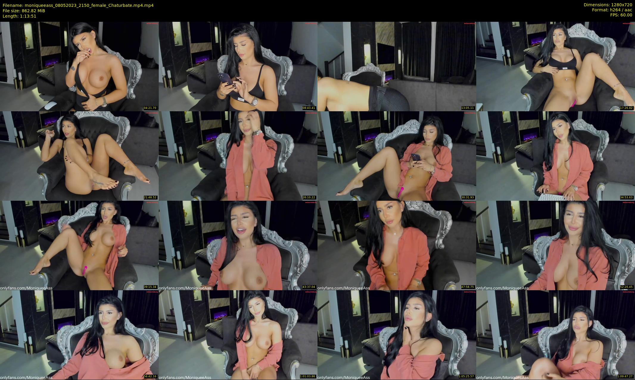 moniqueeass — 74 minute Chaturbate female cam show recording, 720p, May 8, 2023