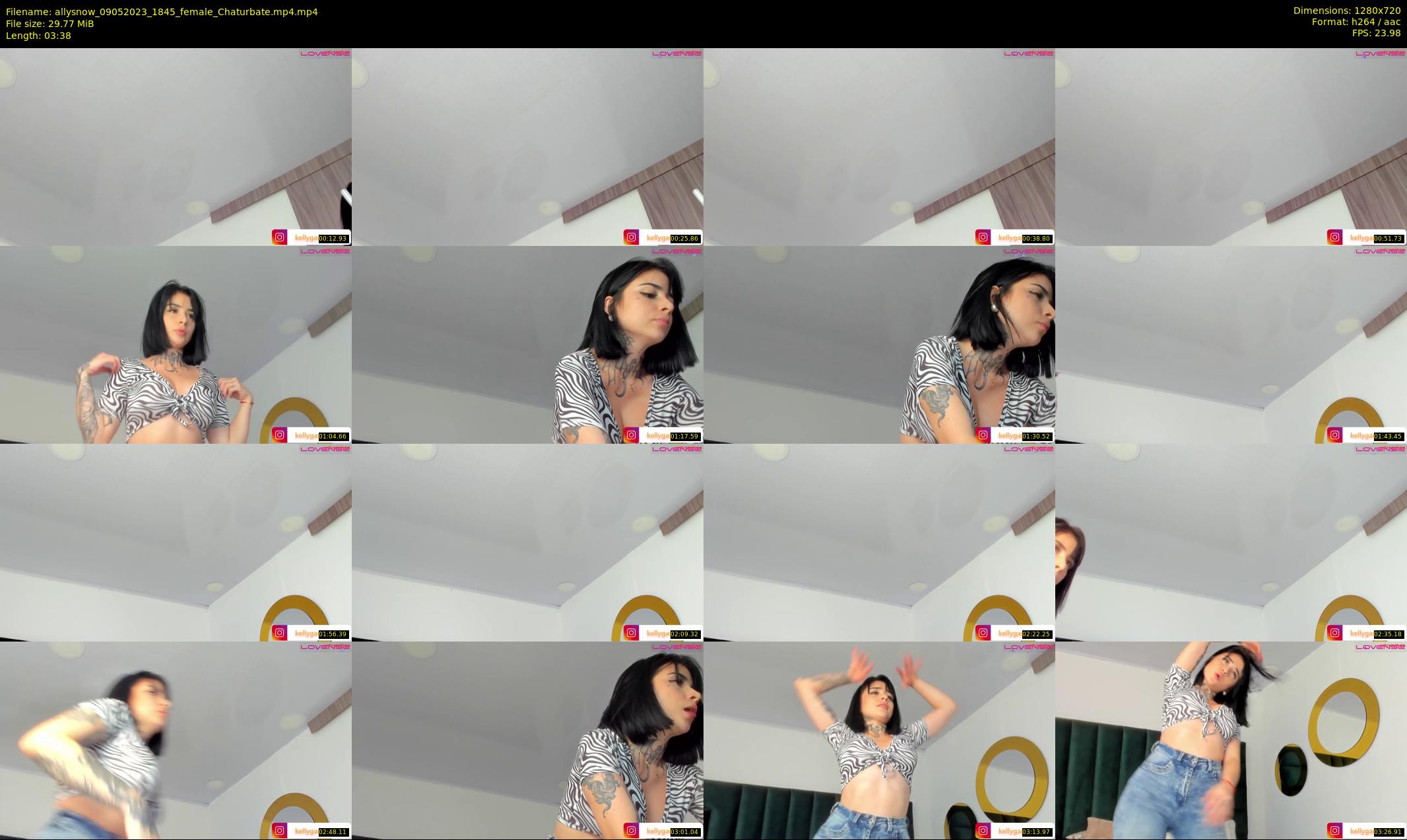 allysnow — 4 minute Chaturbate female cam show recording, 720p, May 9, 2023
