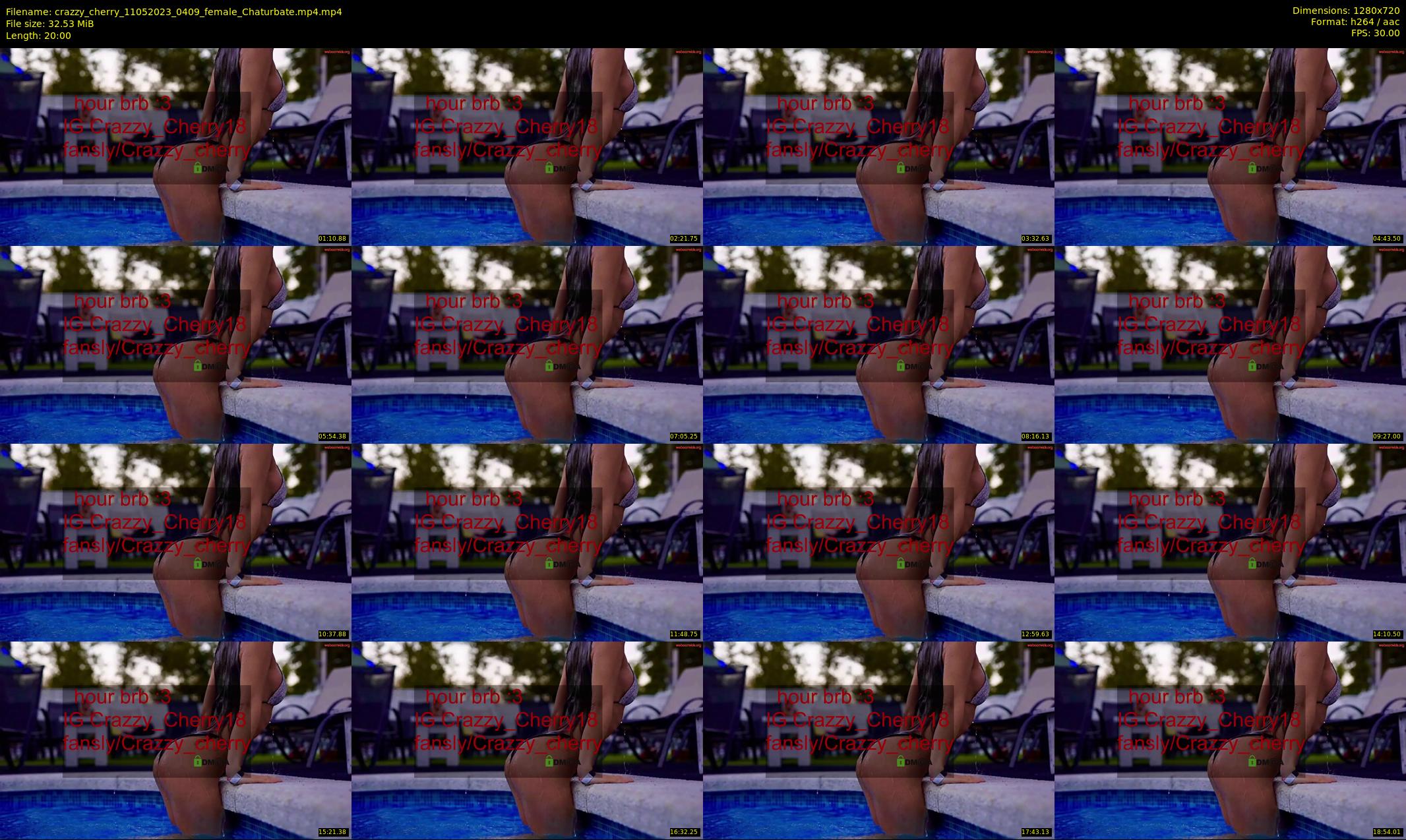 crazzy_cherry — 20 minute Chaturbate female cam show recording, 720p, May 11, 2023