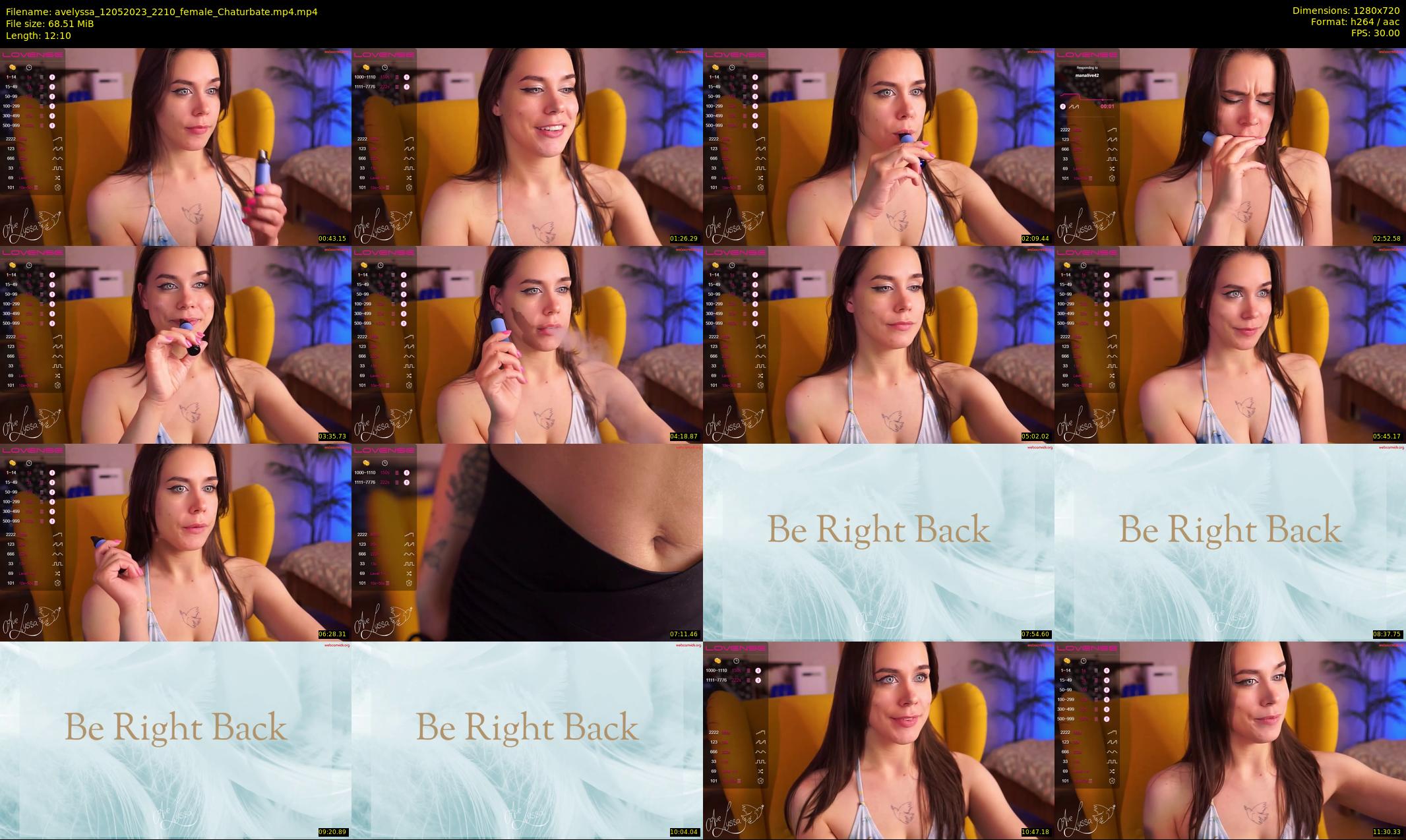 avelyssa — 13 minute Chaturbate female cam show recording, 720p, May 12, 2023