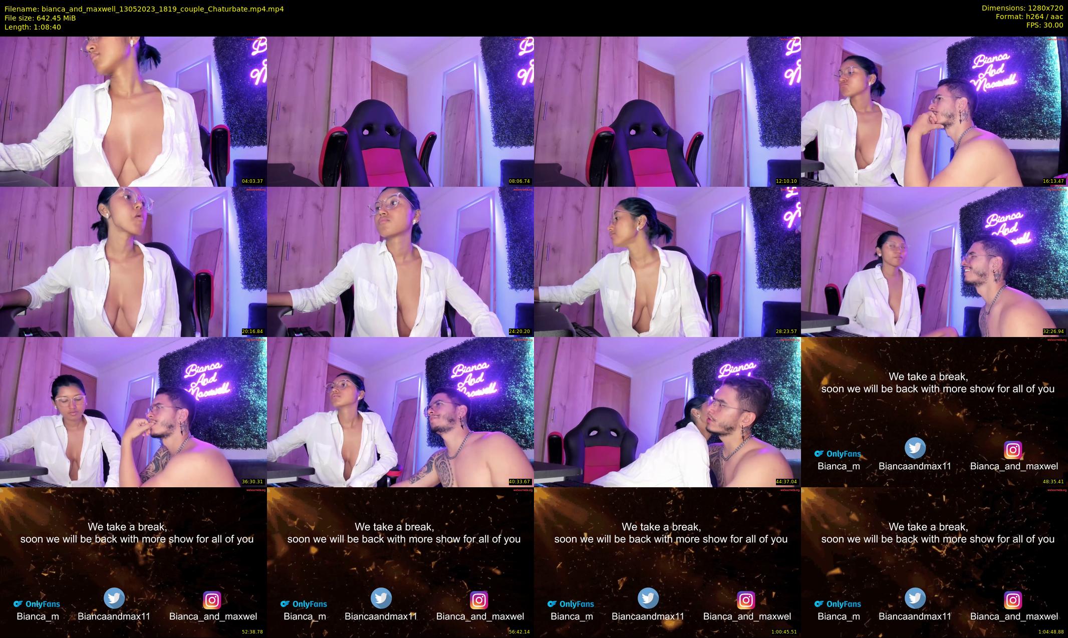 bianca_and_maxwell — 69 minute Chaturbate couple cam show recording, 720p, May 13, 2023