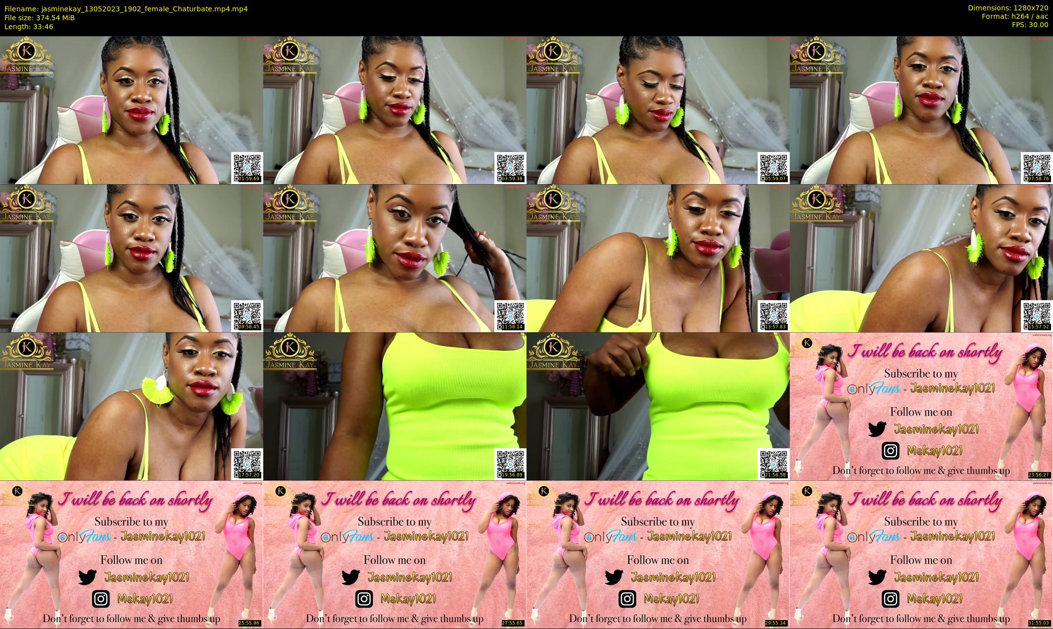 jasminekay — 34 minute Chaturbate female cam show recording, 720p, May 13, 2023