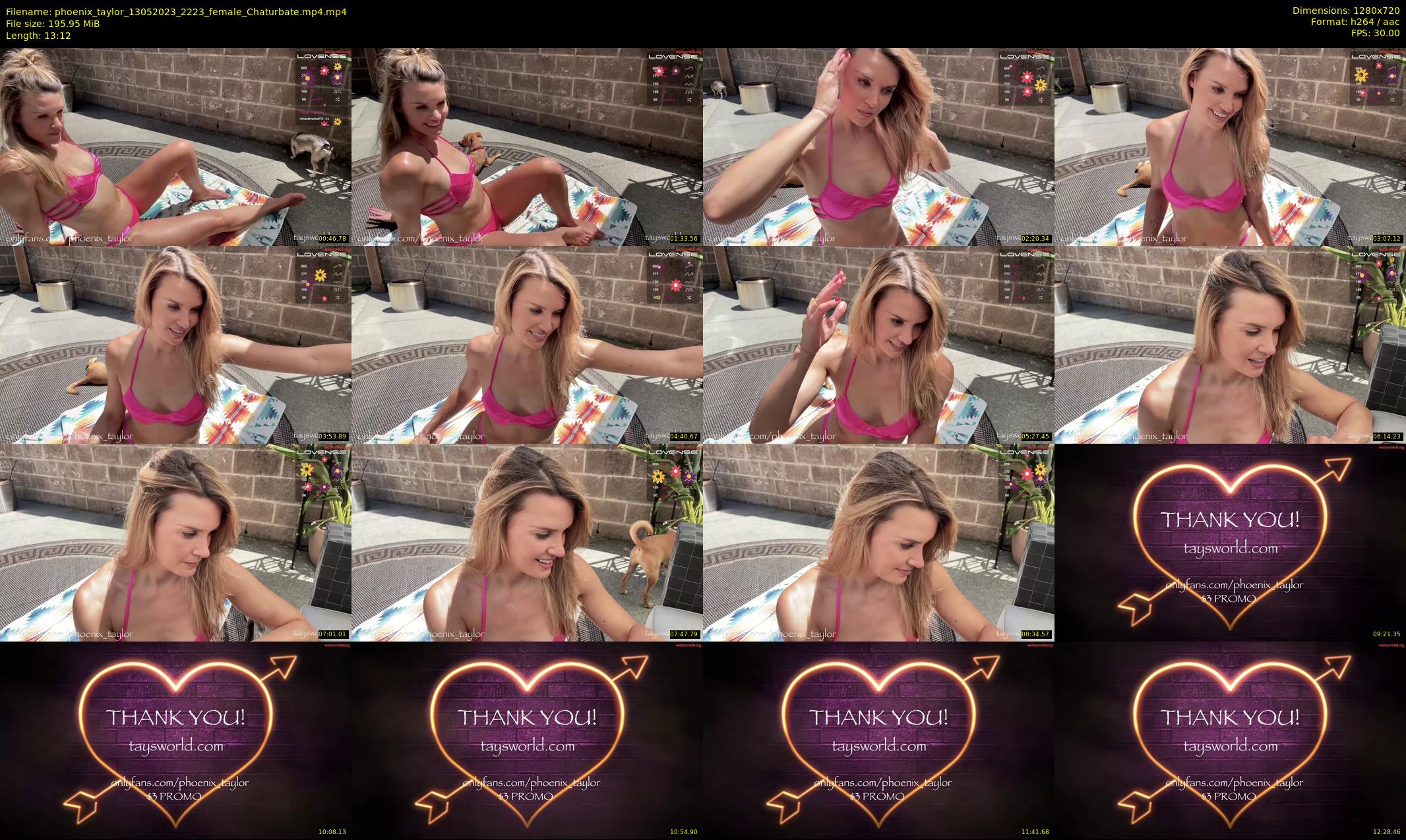 phoenix_taylor — 14 minute Chaturbate female cam show recording, 720p, May 13, 2023