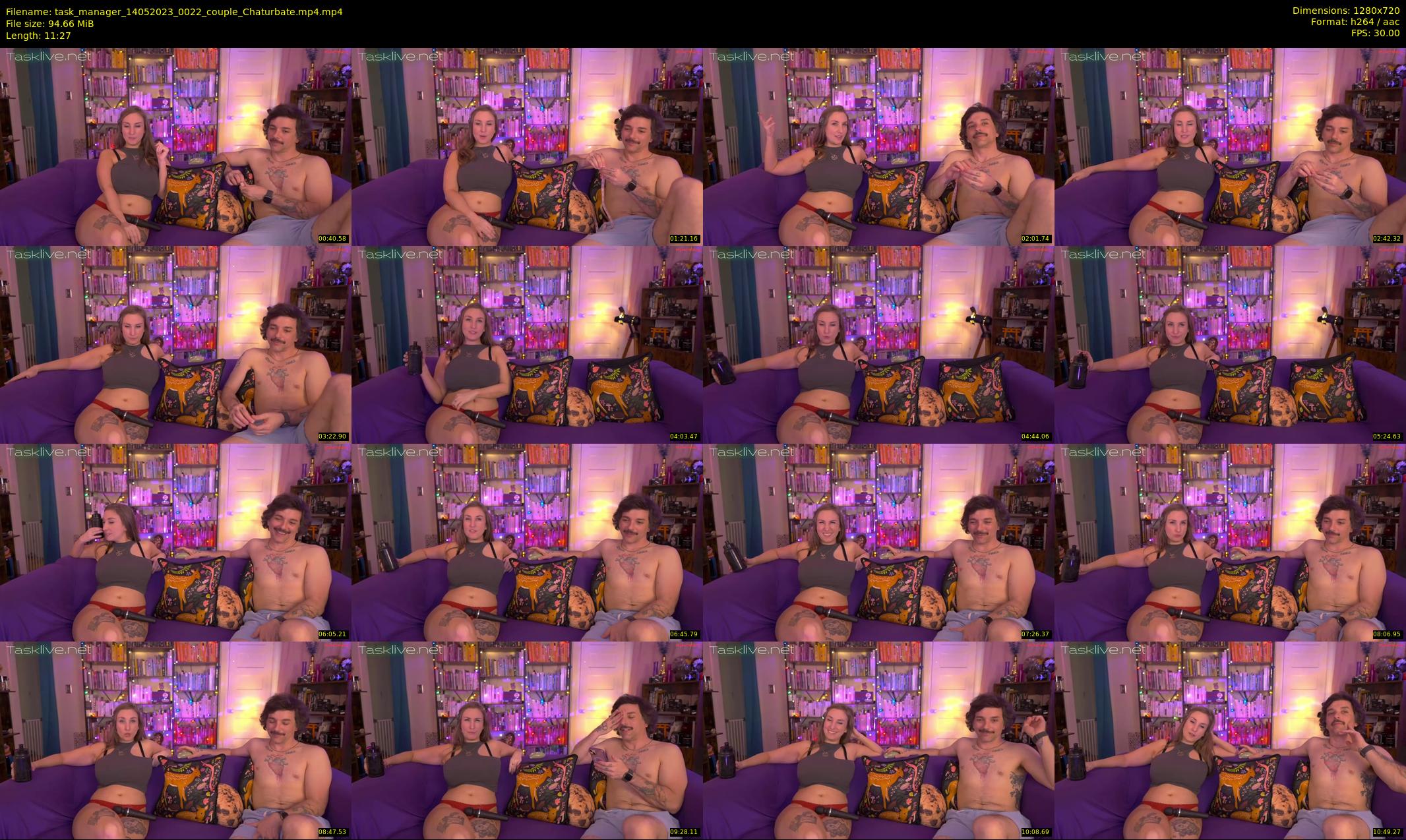 task_manager — 12 minute Chaturbate couple cam show recording, 720p, May 14, 2023
