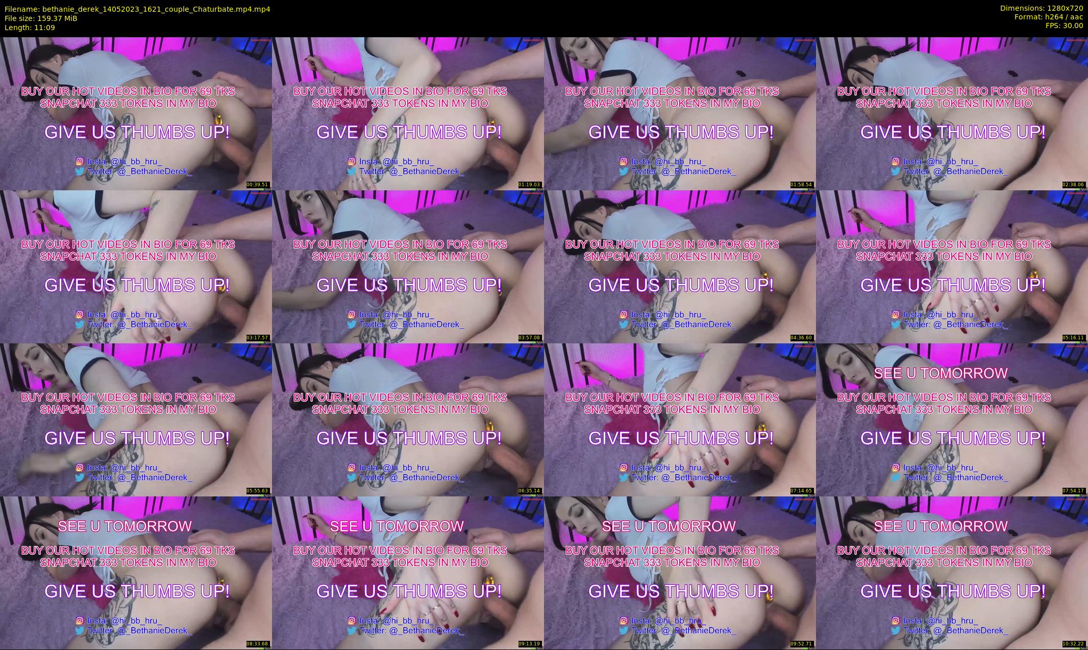 bethanie_derek — 12 minute Chaturbate couple cam show recording, 720p, May 14, 2023