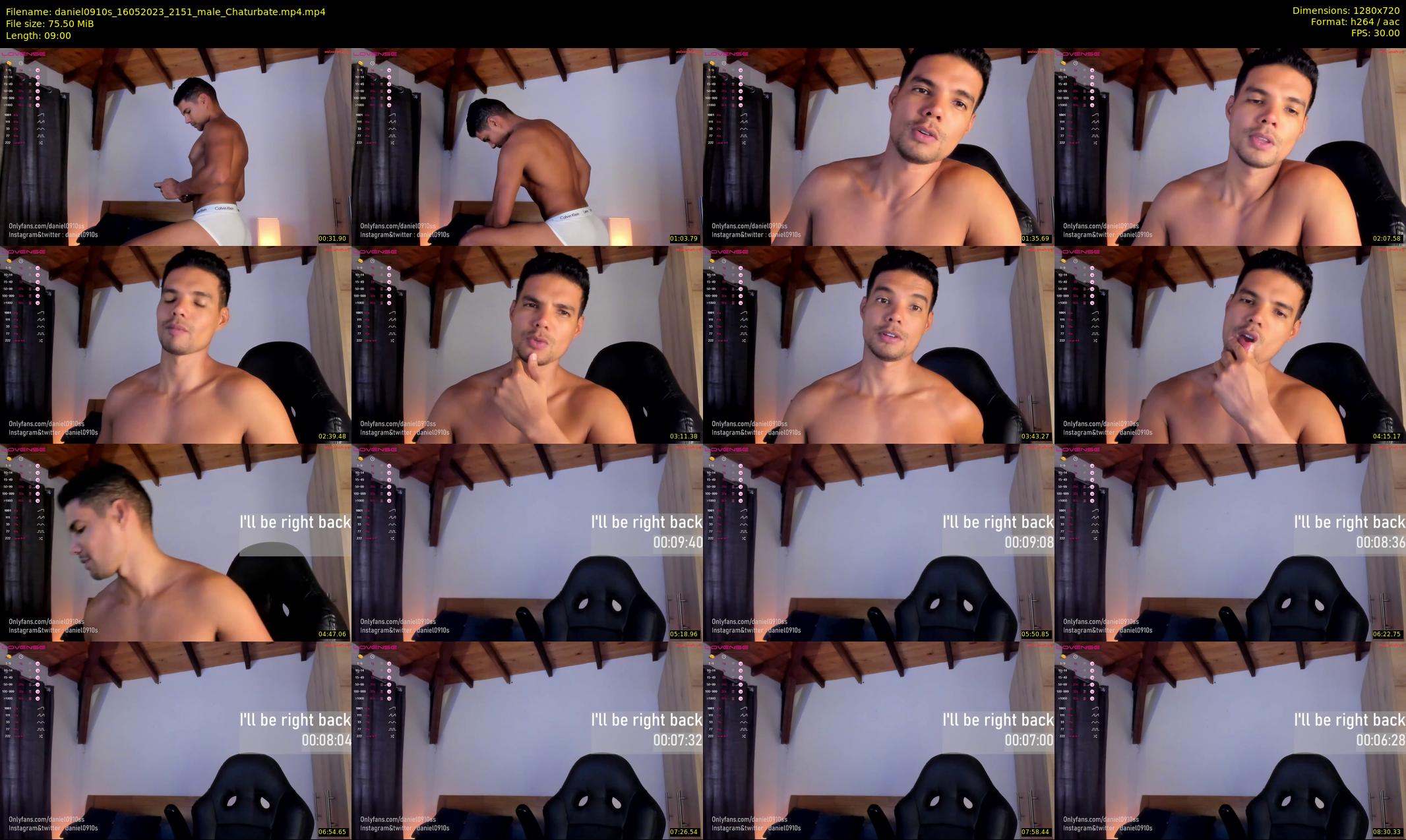 daniel0910s — 9 minute Chaturbate male cam show recording, 720p, May 16, 2023