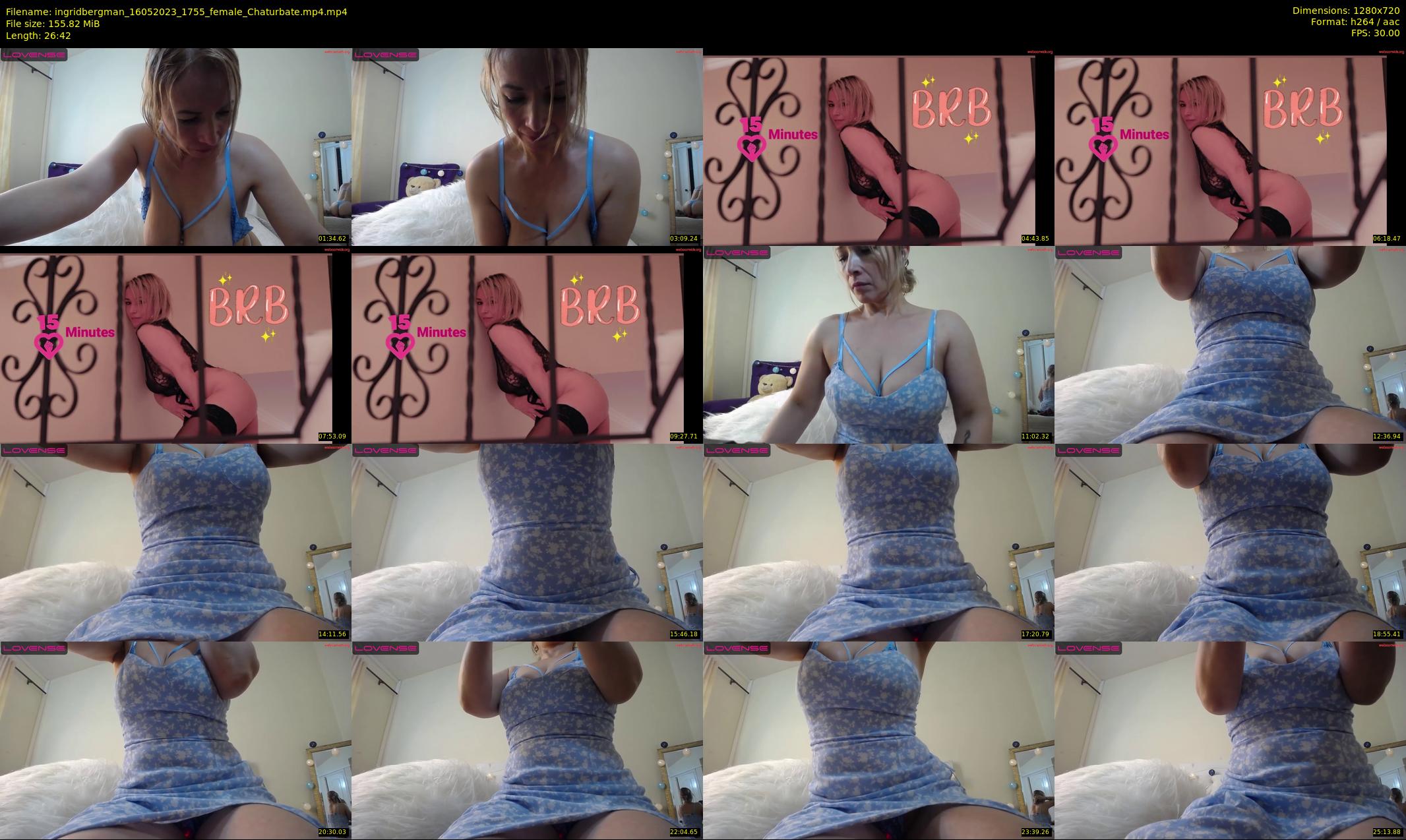 ingridbergman — 27 minute Chaturbate female cam show recording, 720p, May 16, 2023