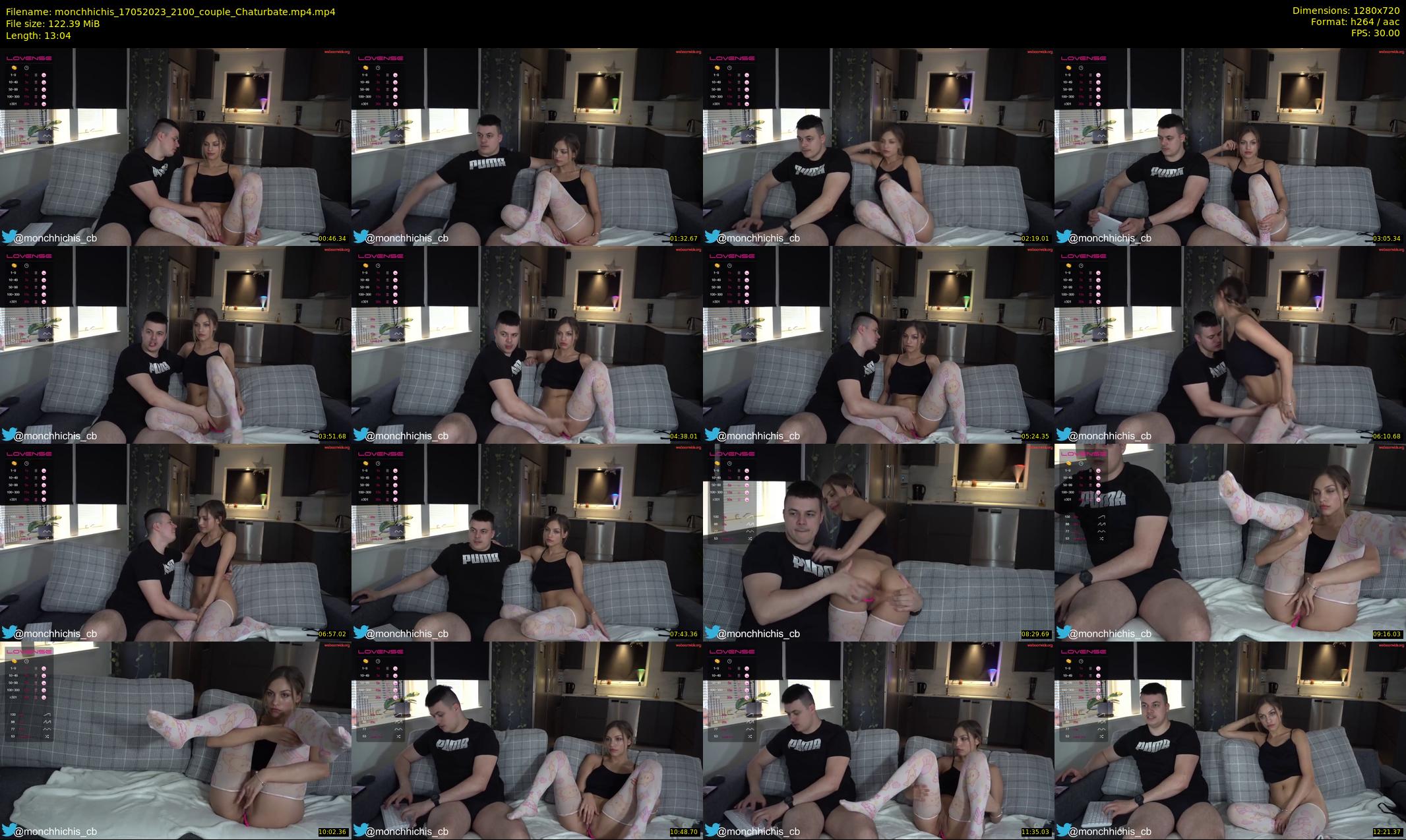 monchhichis — 14 minute Chaturbate couple cam show recording, 720p, May 17, 2023