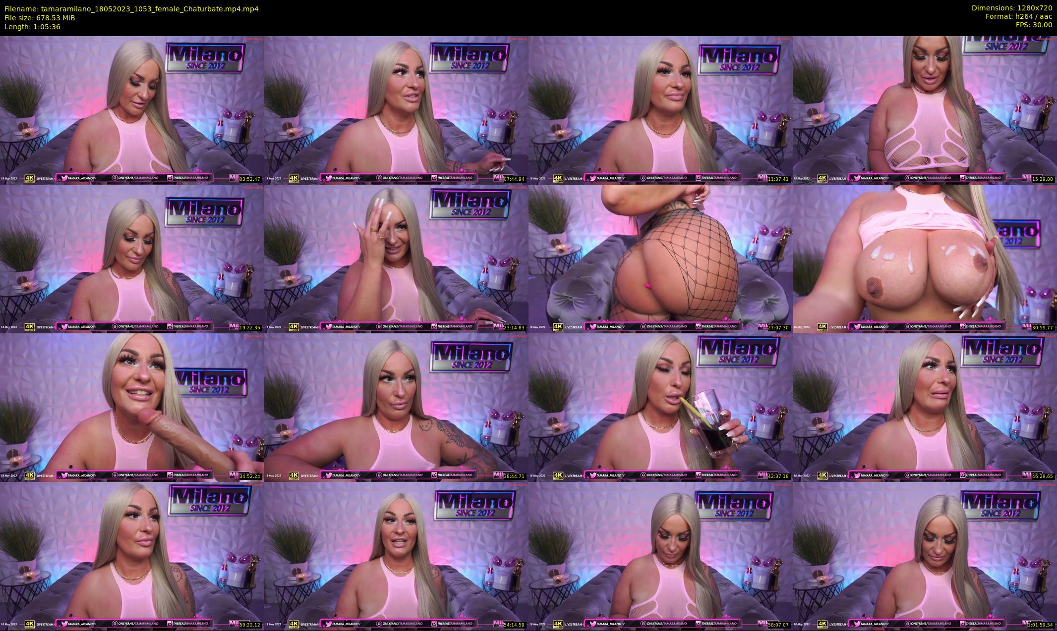 tamaramilano — 66 minute Chaturbate female cam show recording, 720p, May 18, 2023