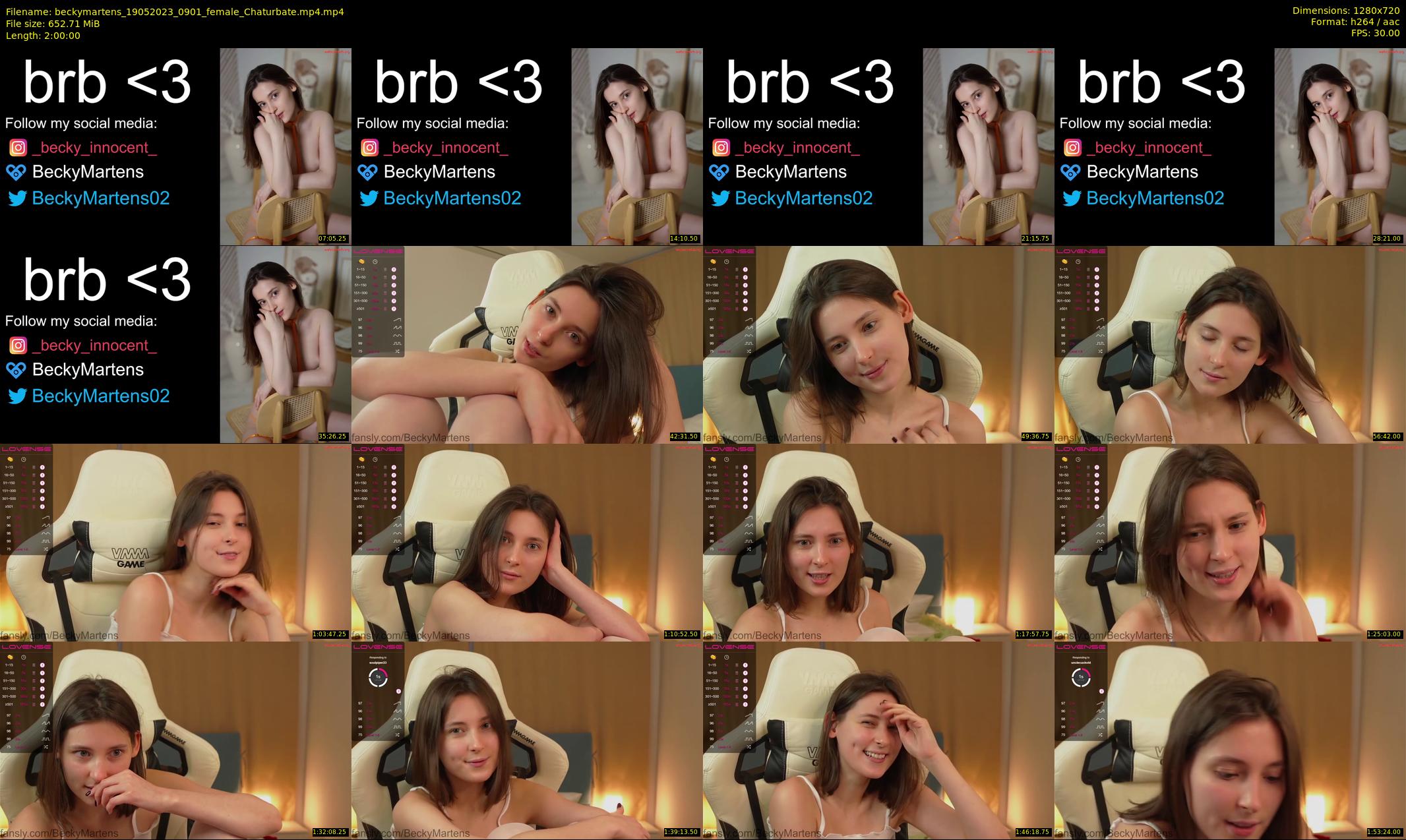 beckymartens — 120 minute Chaturbate female cam show recording, 720p, May 19, 2023