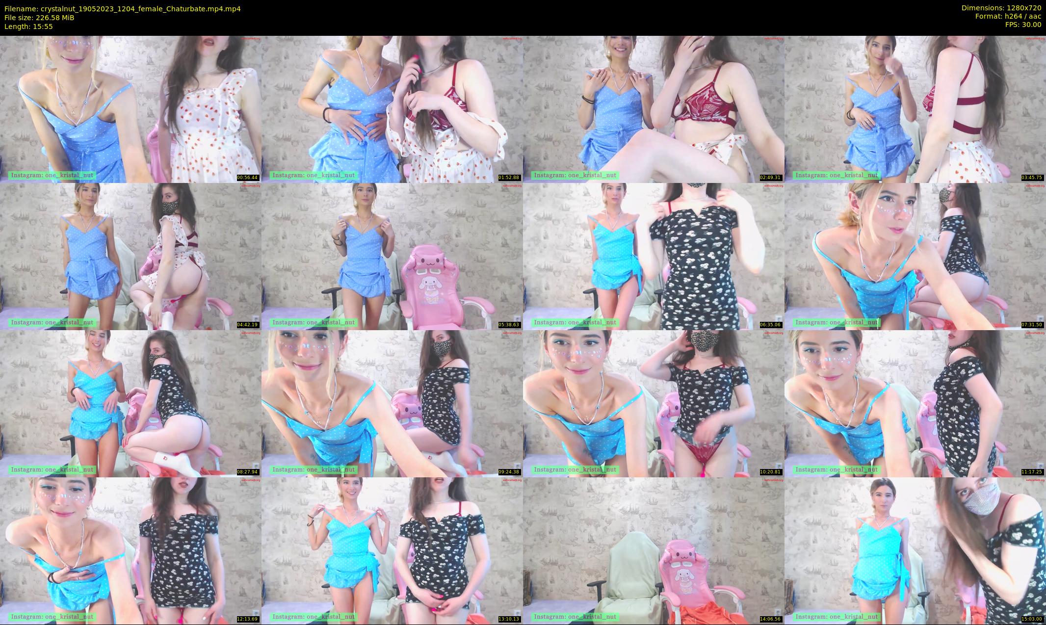 crystalnut — 16 minute Chaturbate female cam show recording, 720p, May 19, 2023