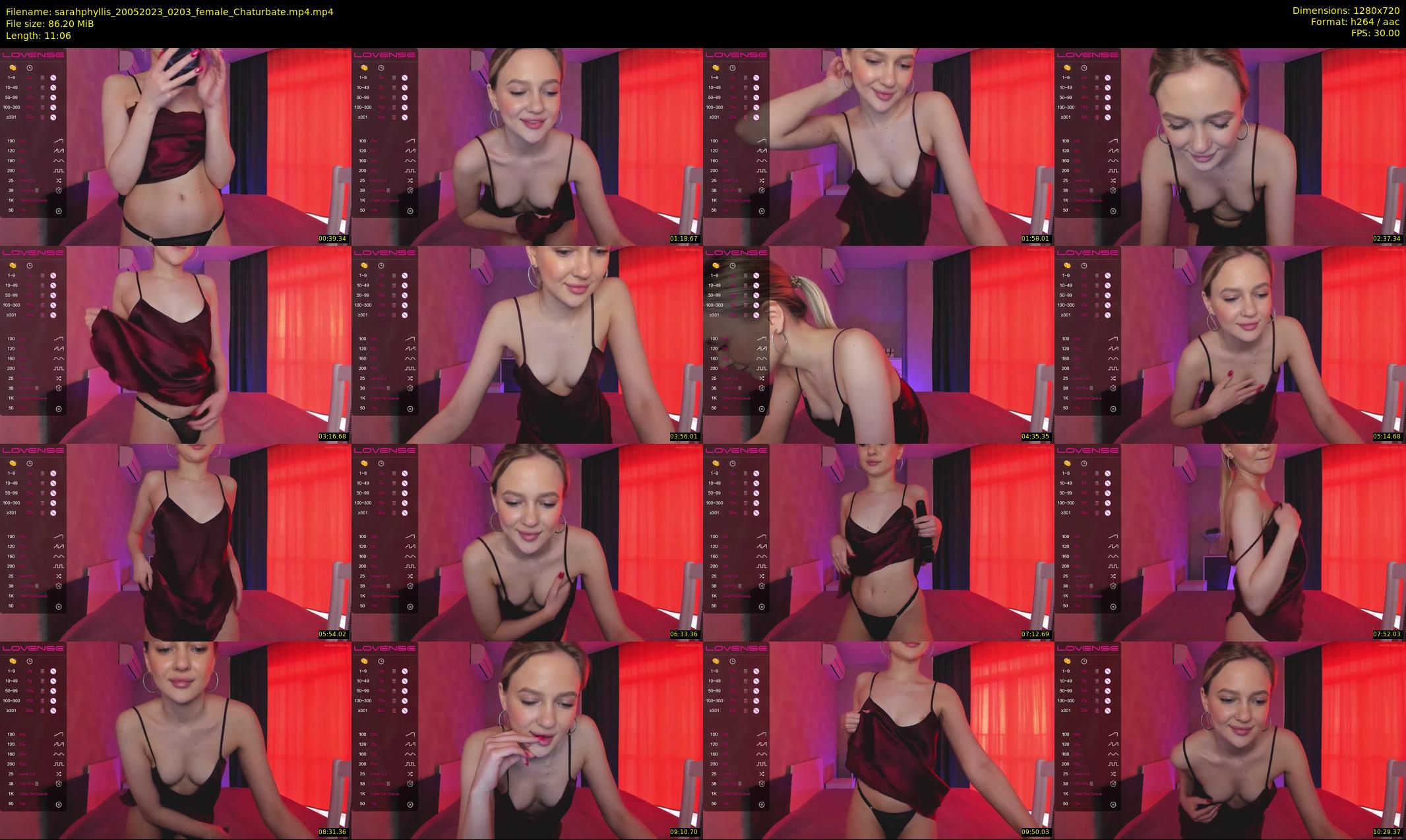 sarahphyllis — 12 minute Chaturbate female cam show recording, 720p, May 20, 2023