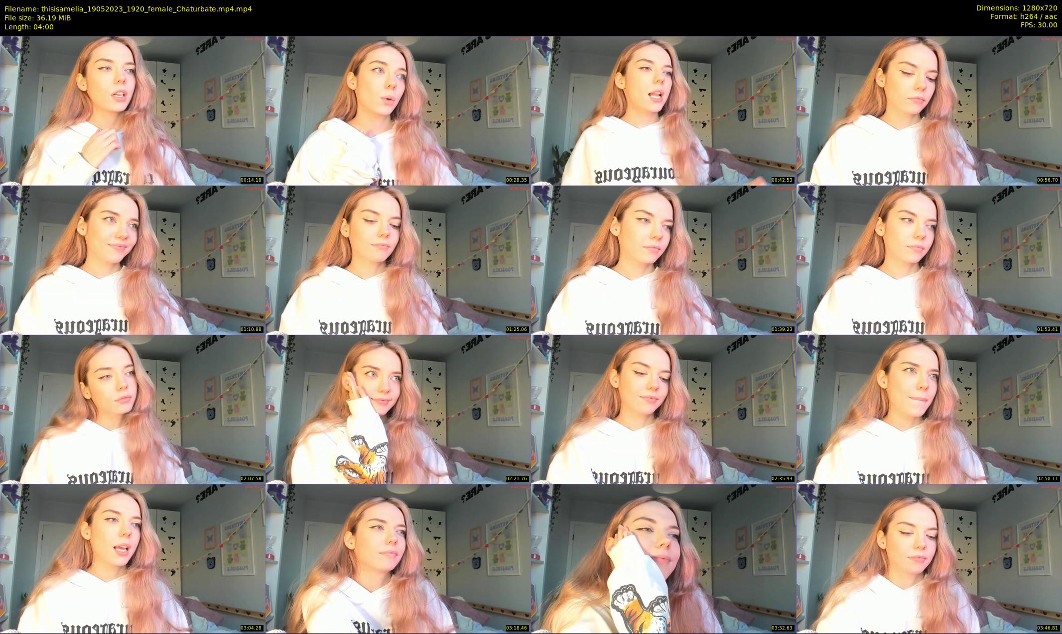 thisisamelia — 4 minute Chaturbate female cam show recording, 720p, May 19, 2023