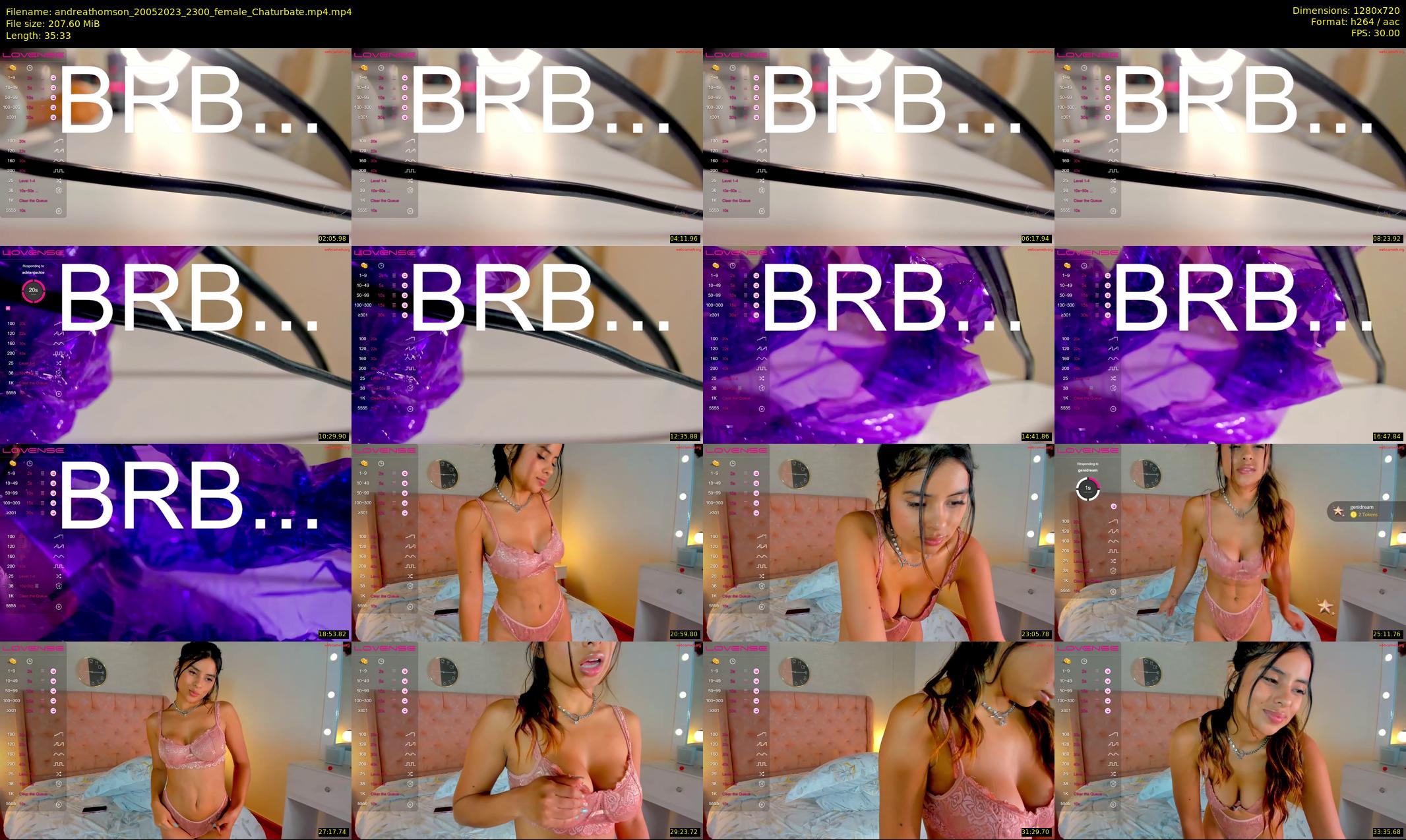 andreathomson — 36 minute Chaturbate female cam show recording, 720p, May 20, 2023