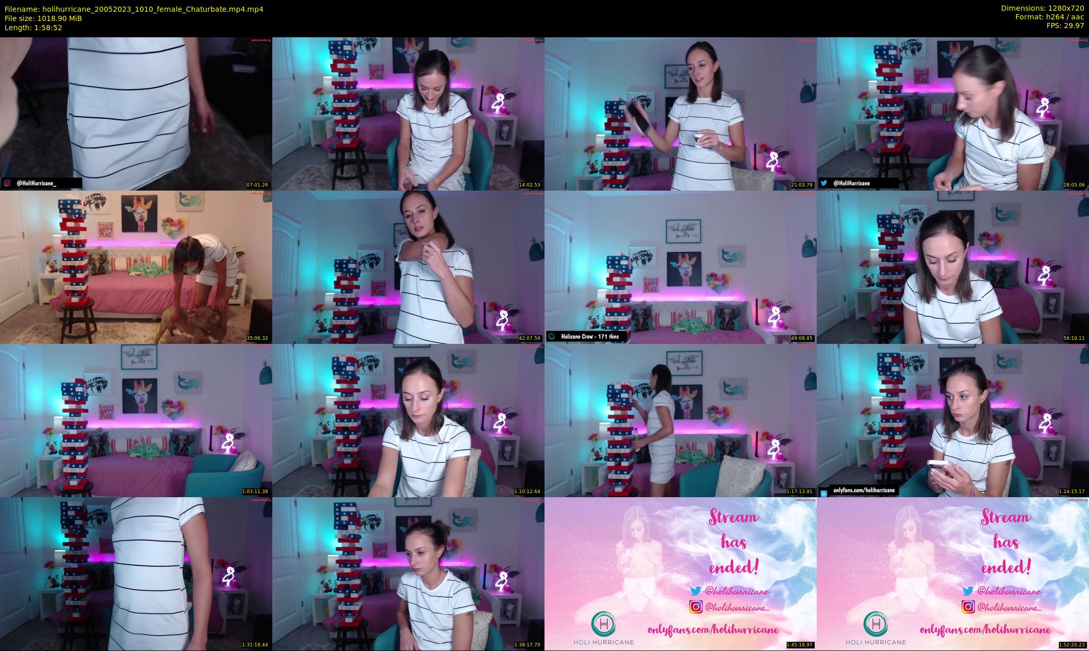 holihurricane — 119 minute Chaturbate female cam show recording, 720p, May 20, 2023