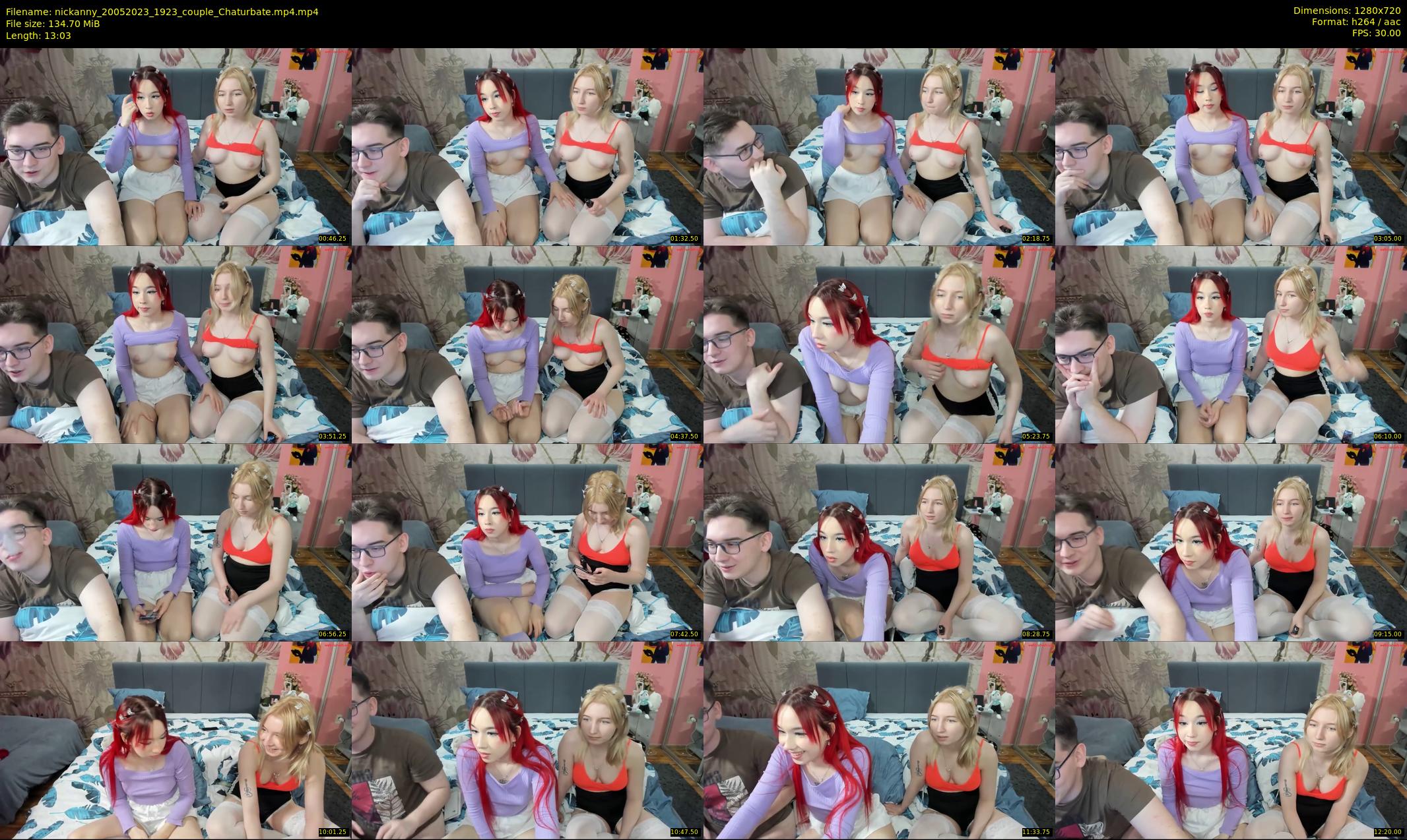 nickanny — 14 minute Chaturbate couple cam show recording, 720p, May 20, 2023