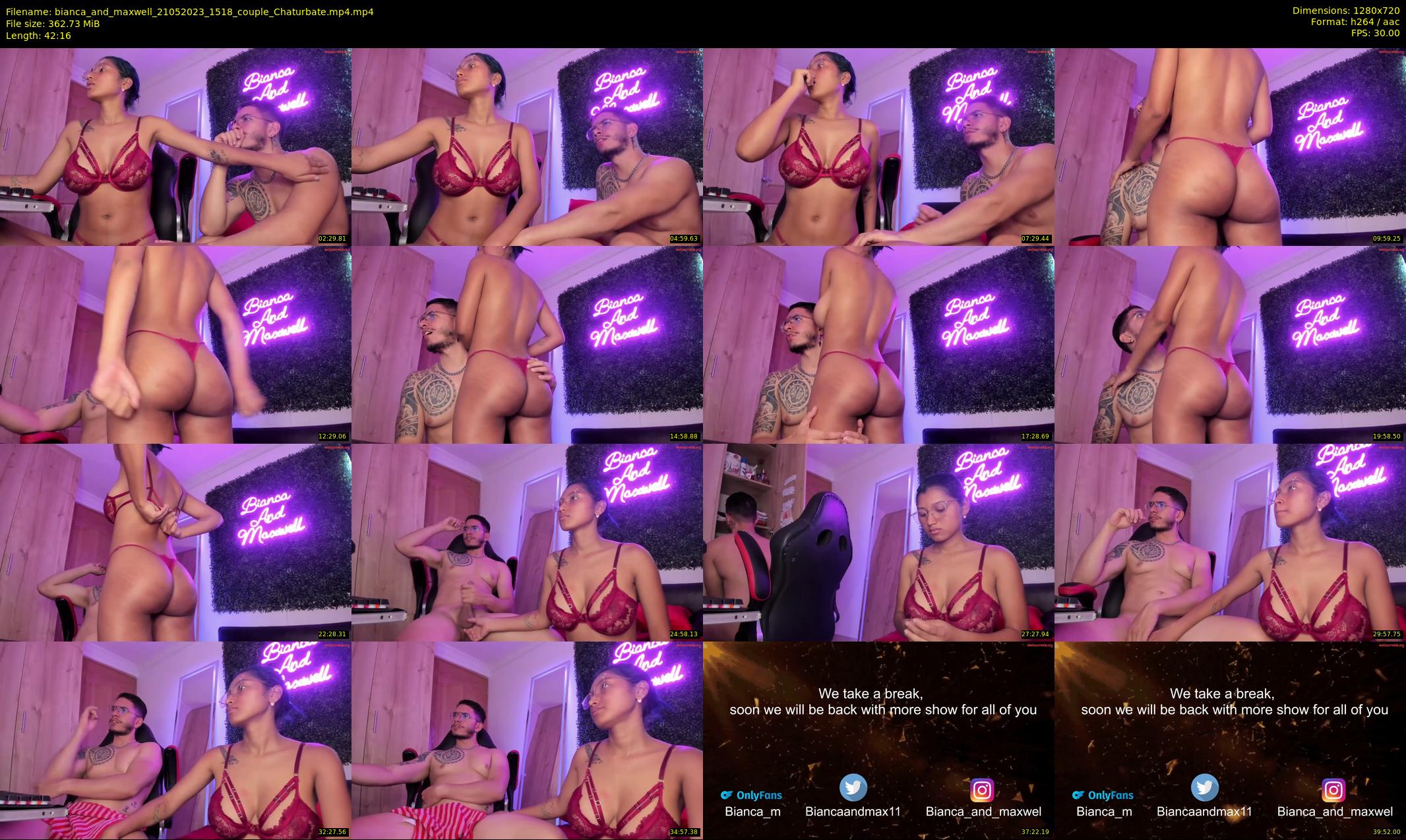 bianca_and_maxwell — 43 minute Chaturbate couple cam show recording, 720p, May 21, 2023