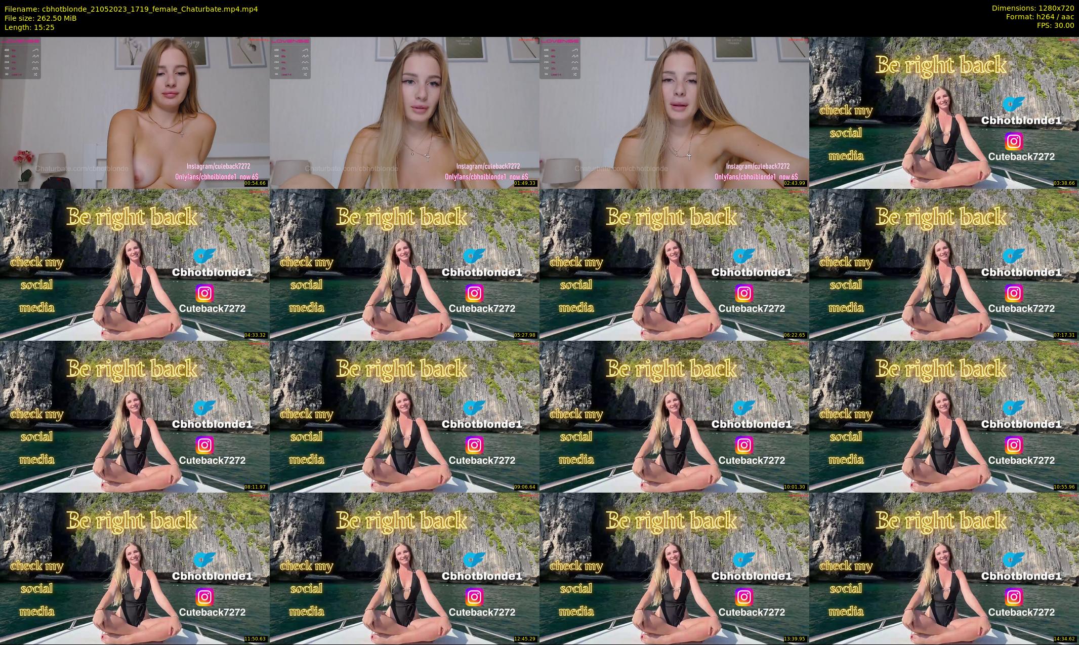 cbhotblonde — 16 minute Chaturbate female cam show recording, 720p, May 21, 2023