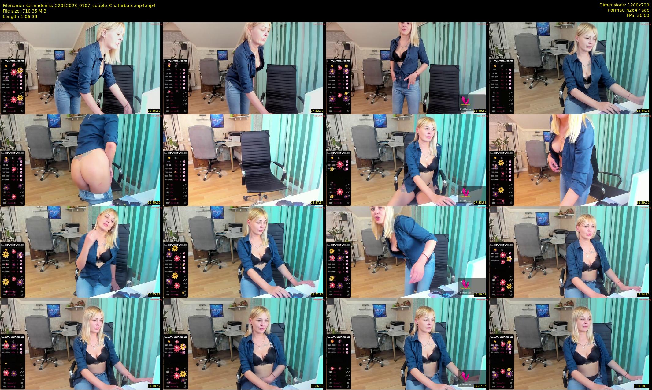 karinadeniss — 67 minute Chaturbate couple cam show recording, 720p, May 22, 2023