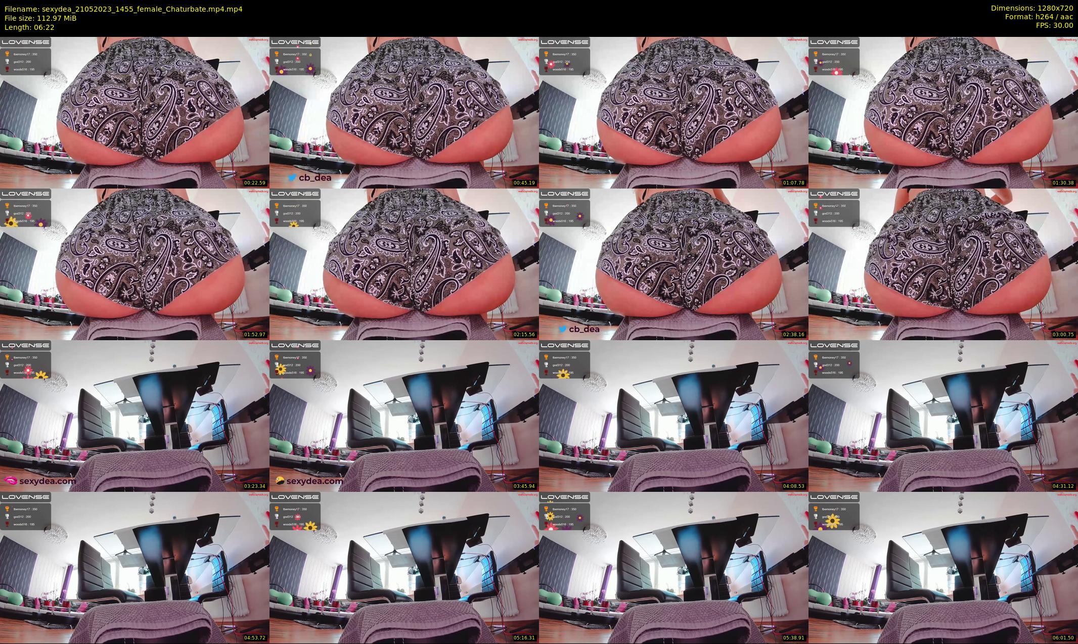 sexydea — 7 minute Chaturbate female cam show recording, 720p, May 21, 2023