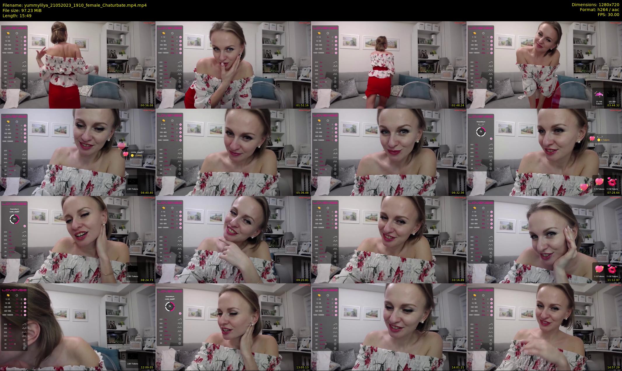 yummylilya — 16 minute Chaturbate female cam show recording, 720p, May 21, 2023