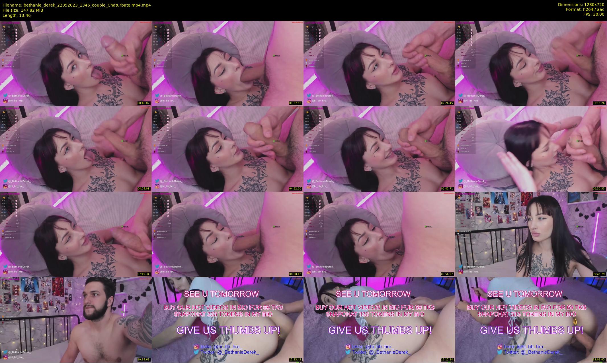 bethanie_derek — 14 minute Chaturbate couple cam show recording, 720p, May 22, 2023