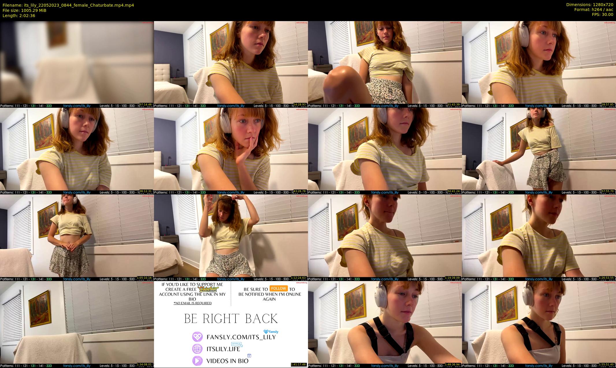its_lily — 123 minute Chaturbate female cam show recording, 720p, May 22, 2023