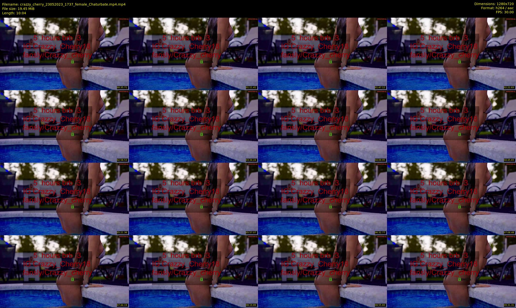 crazzy_cherry — 11 minute Chaturbate female cam show recording, 720p, May 23, 2023