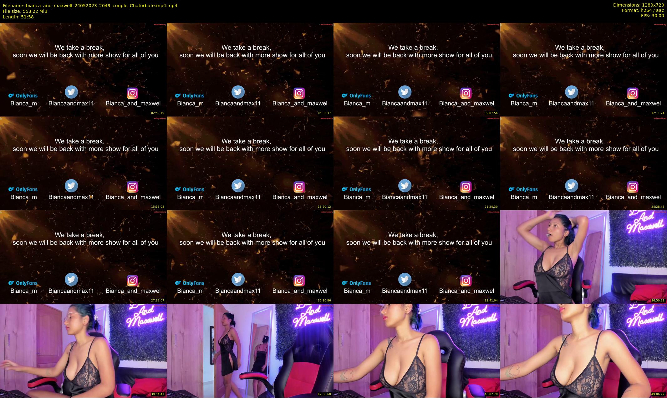 bianca_and_maxwell — 52 minute Chaturbate couple cam show recording, 720p, May 24, 2023