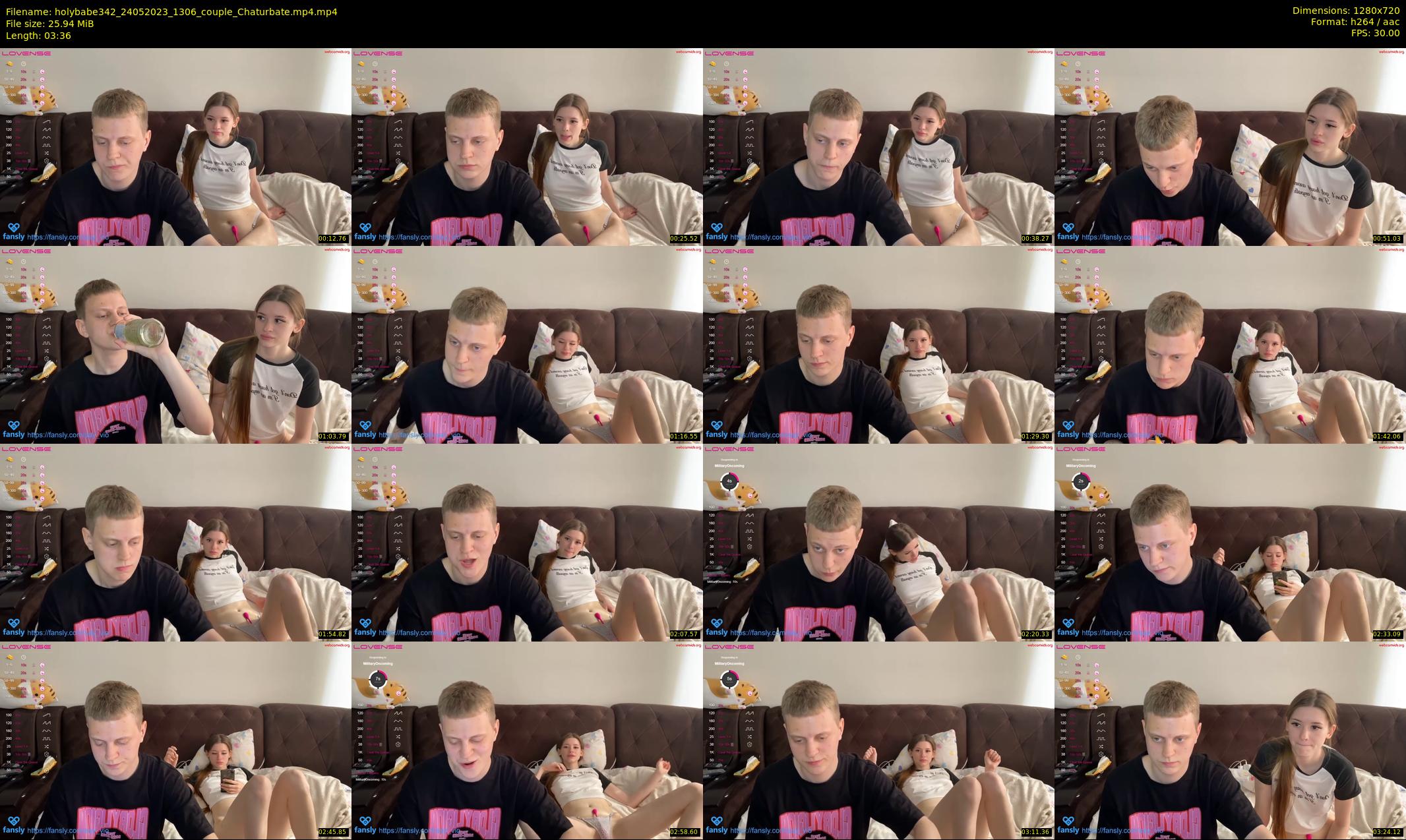 holybabe342 — 4 minute Chaturbate couple cam show recording, 720p, May 24, 2023