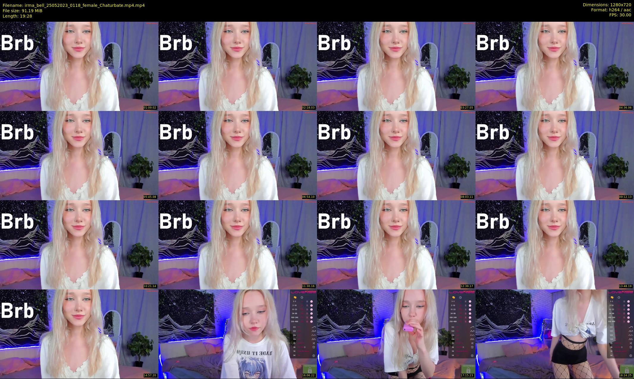 irma_bell — 20 minute Chaturbate female cam show recording, 720p, May 25, 2023
