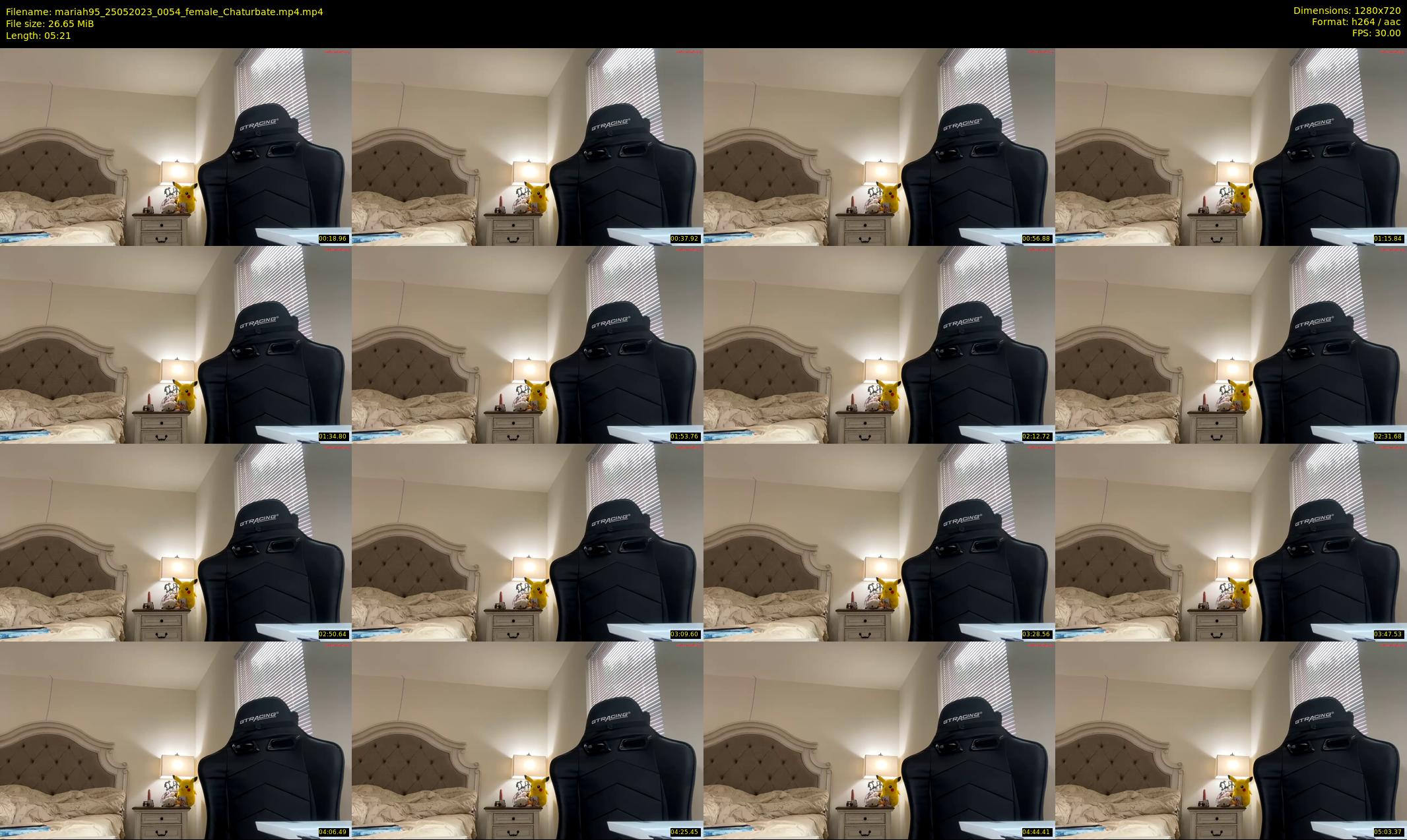 mariah95 — 6 minute Chaturbate female cam show recording, 720p, May 25, 2023