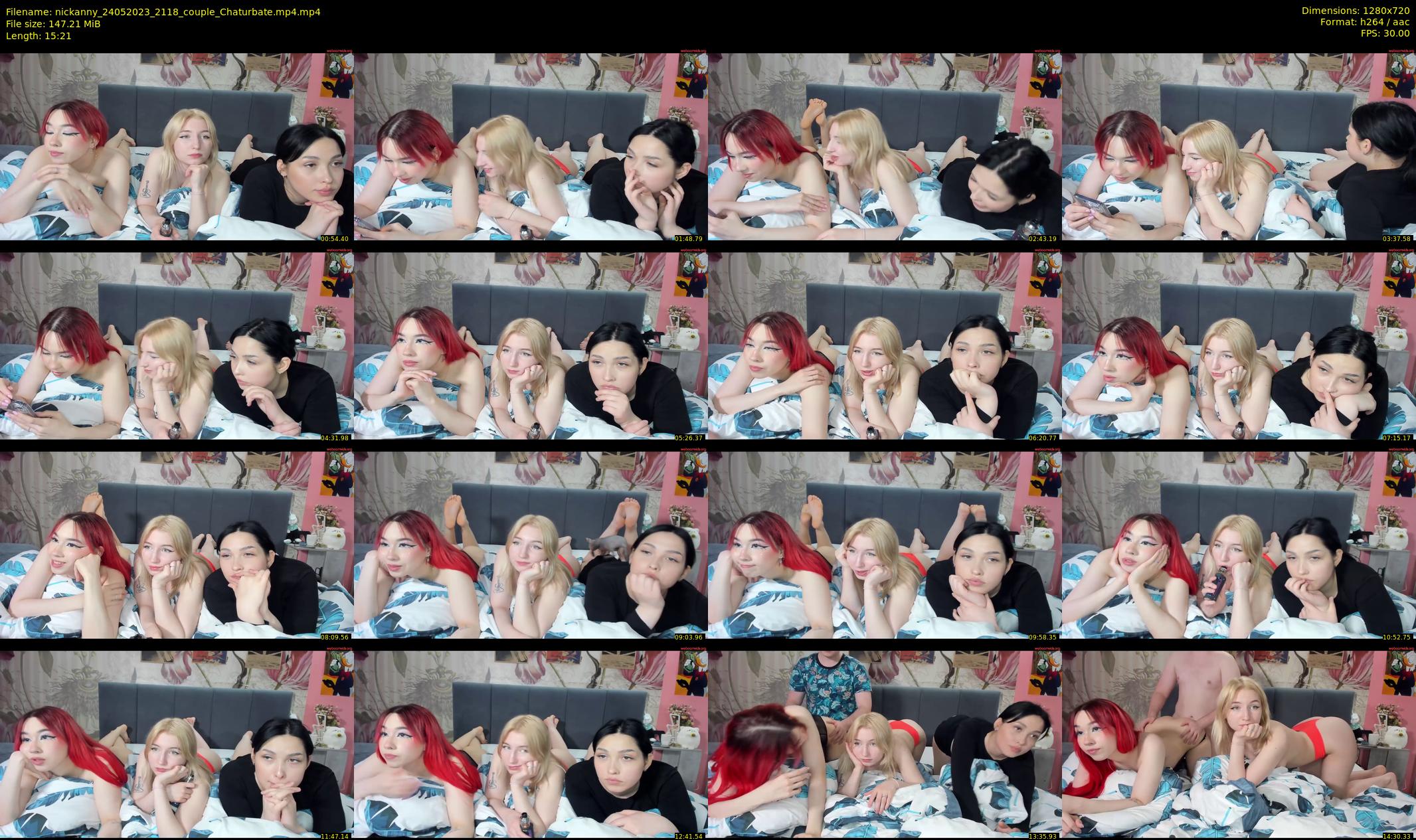 nickanny — 16 minute Chaturbate couple cam show recording, 720p, May 24, 2023