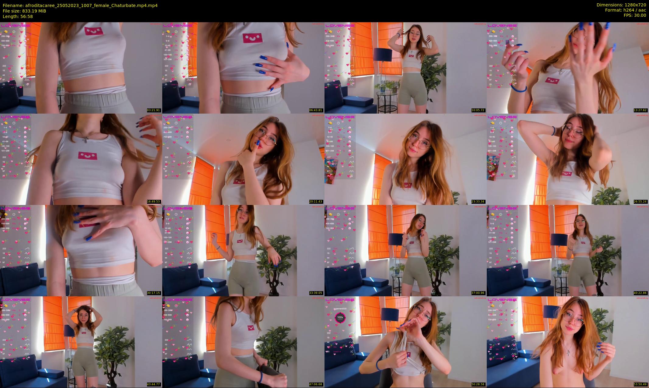 afroditacaree — 57 minute Chaturbate female cam show recording, 720p, May 25, 2023