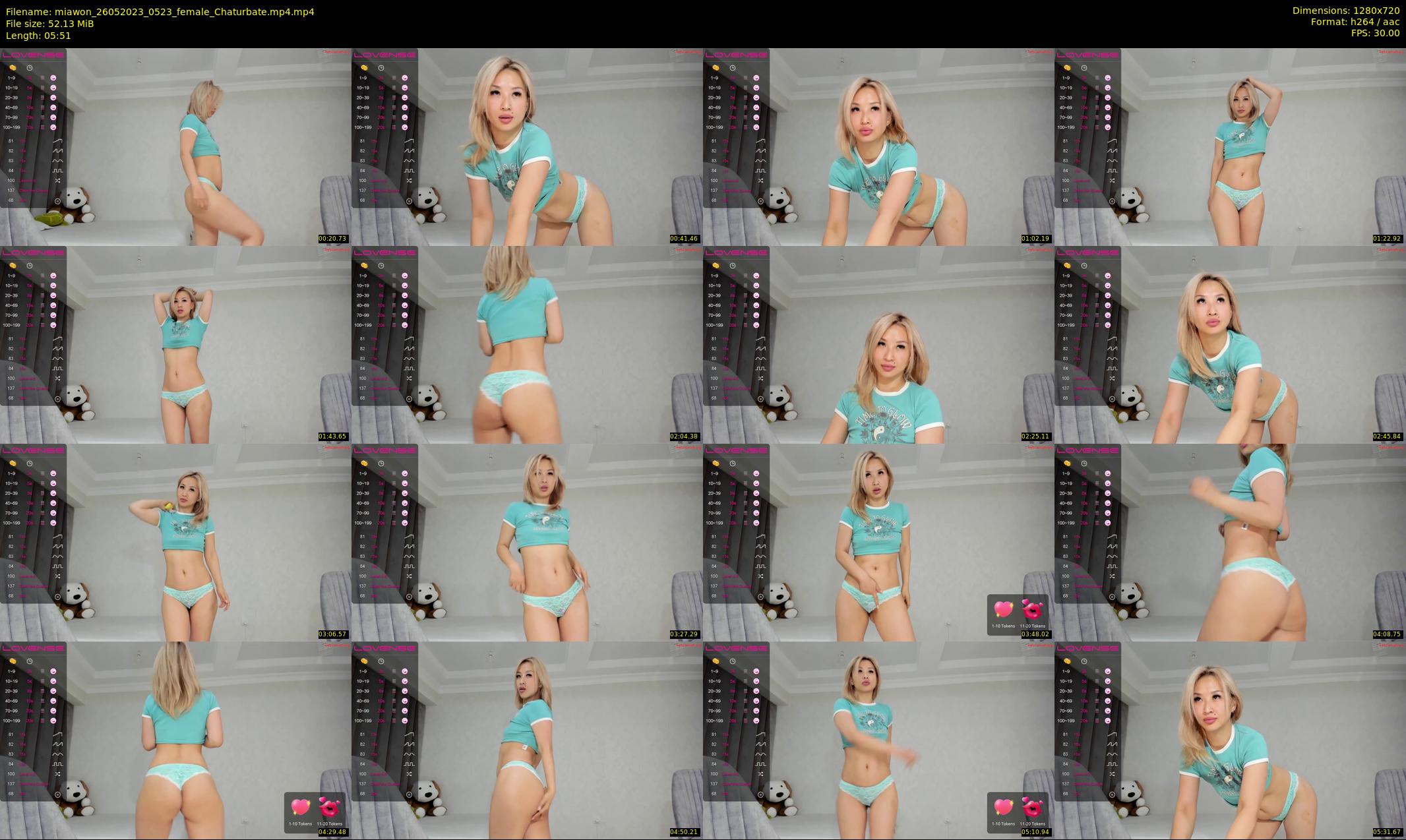 miawon — 6 minute Chaturbate female cam show recording, 720p, May 26, 2023