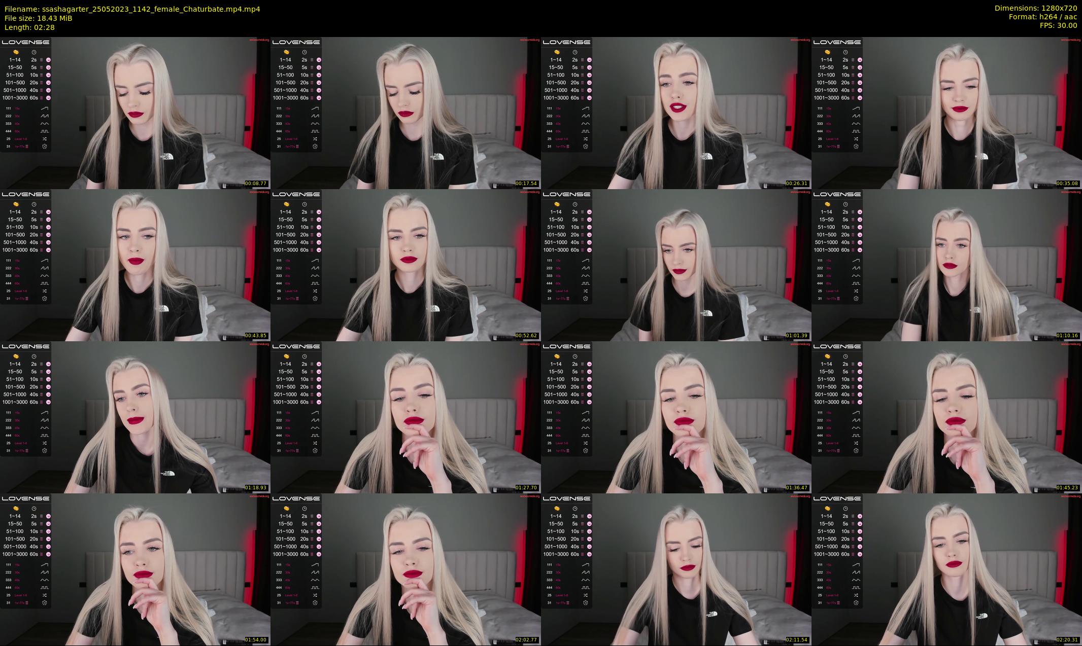 ssashagarter — 3 minute Chaturbate female cam show recording, 720p, May 25, 2023