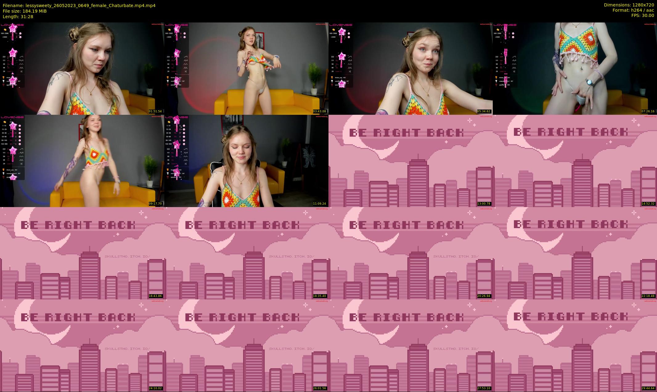 lessysweety — 32 minute Chaturbate female cam show recording, 720p, May 26, 2023