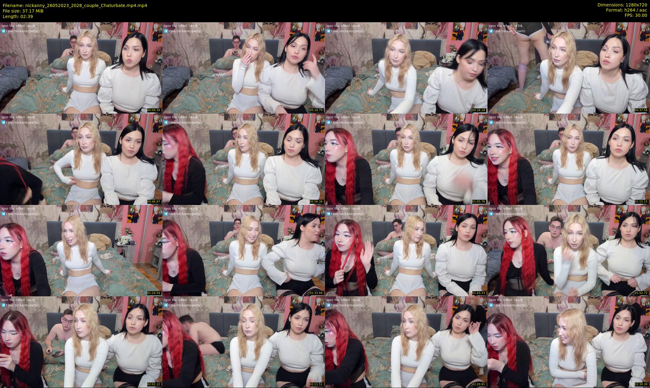 nickanny — 3 minute Chaturbate couple cam show recording, 720p, May 26, 2023