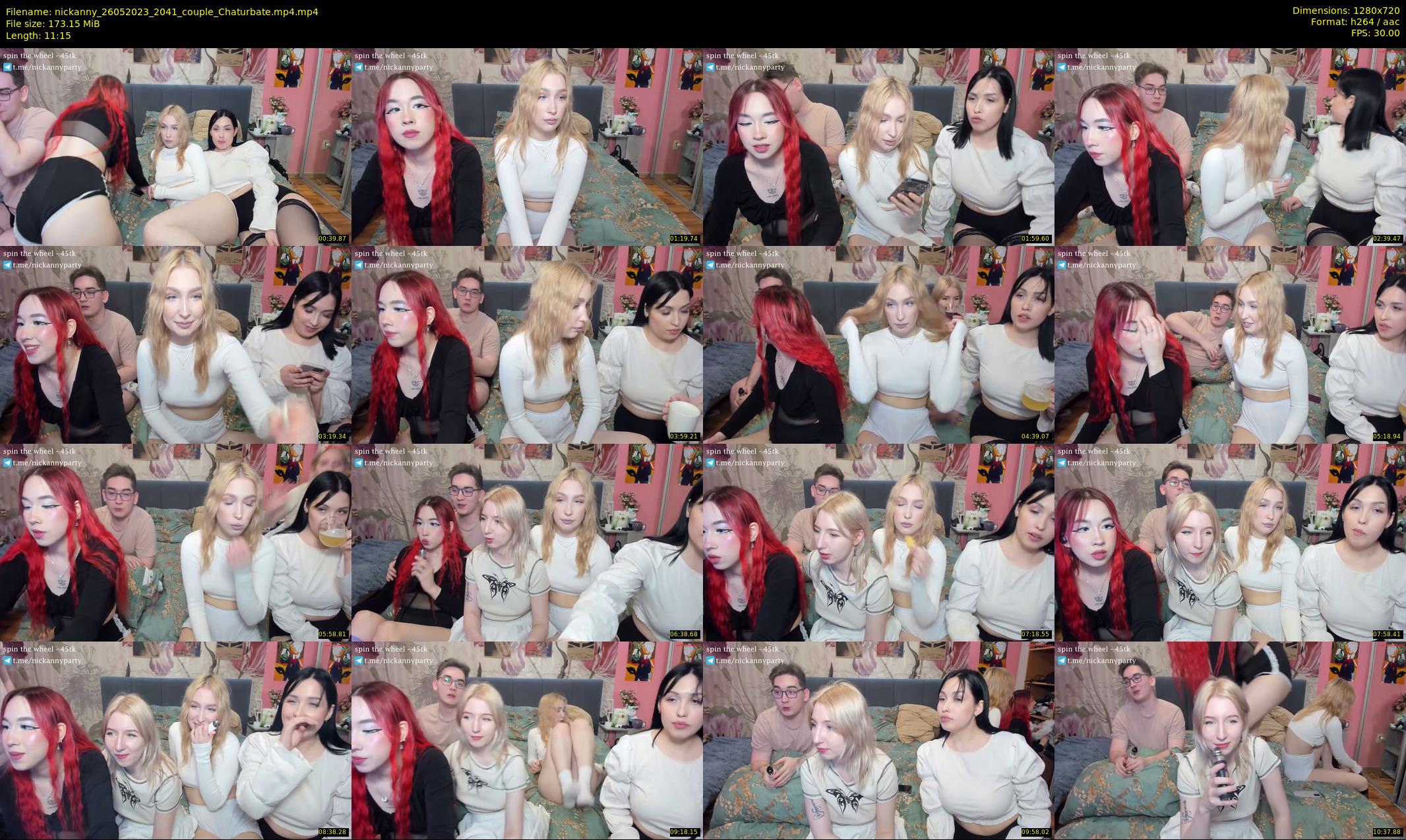 nickanny — 12 minute Chaturbate couple cam show recording, 720p, May 26, 2023