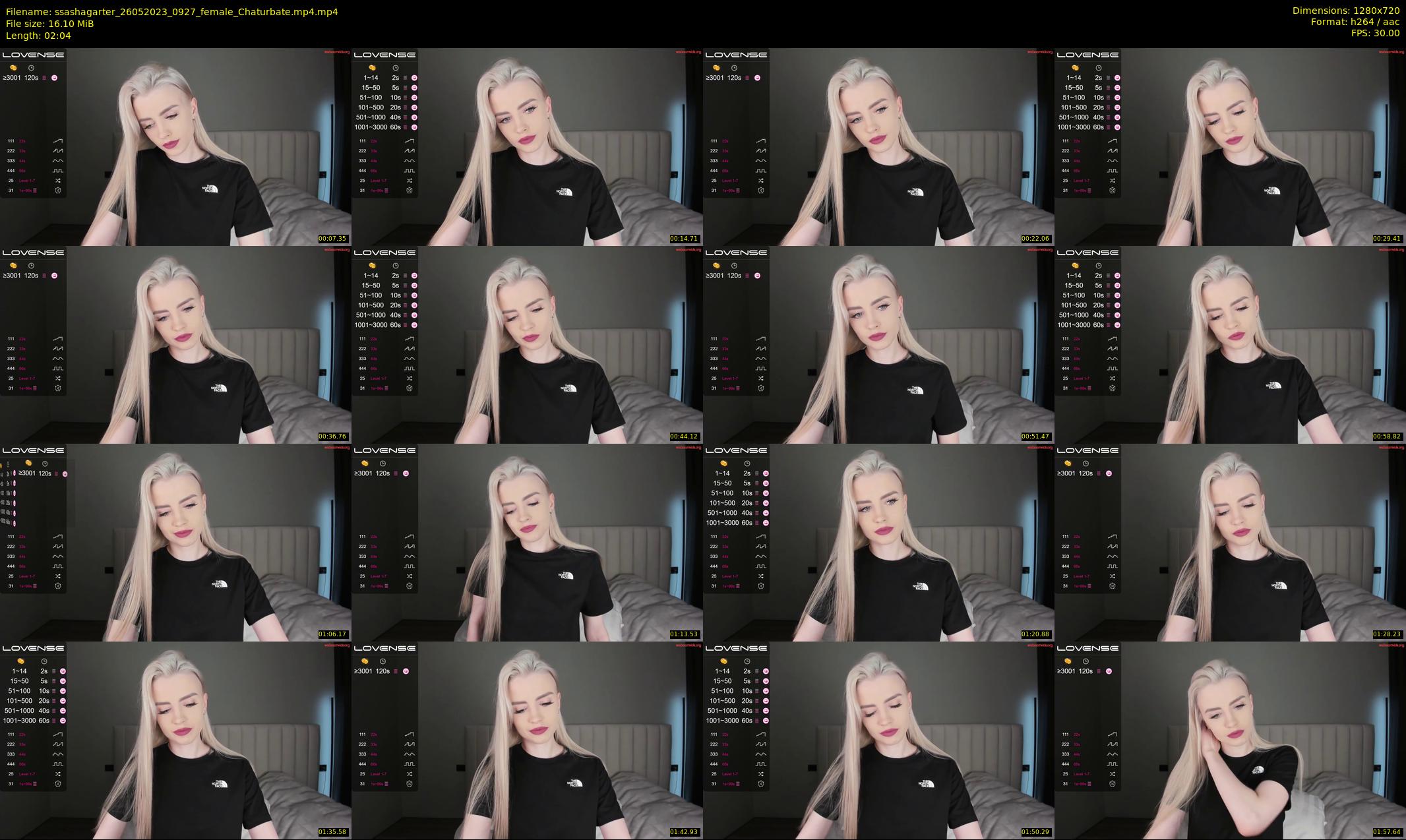 ssashagarter — 3 minute Chaturbate female cam show recording, 720p, May 26, 2023