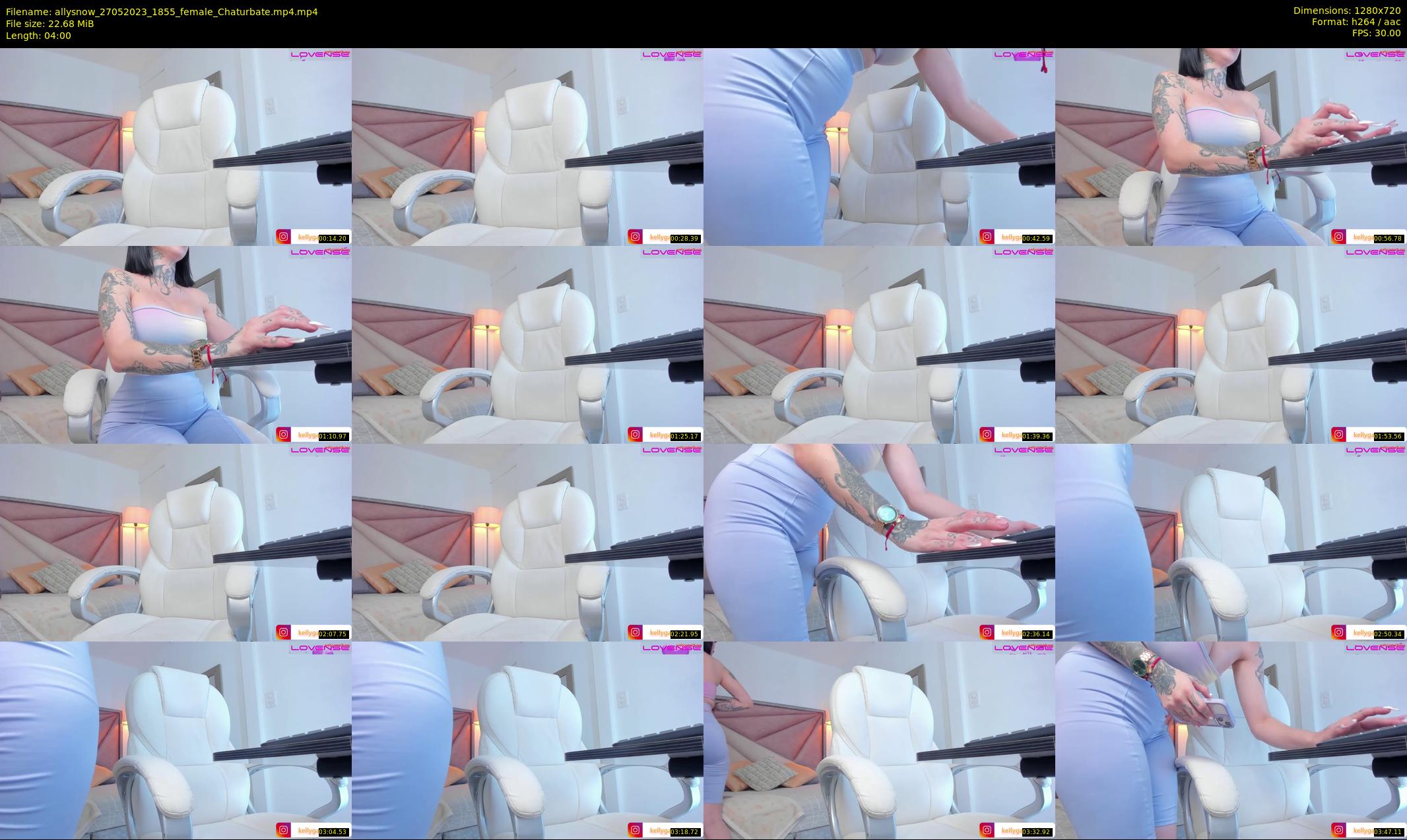 allysnow — 4 minute Chaturbate female cam show recording, 720p, May 27, 2023