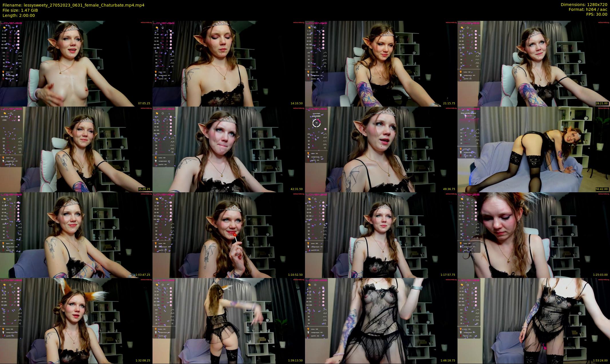 lessysweety — 120 minute Chaturbate female cam show recording, 720p, May 27, 2023