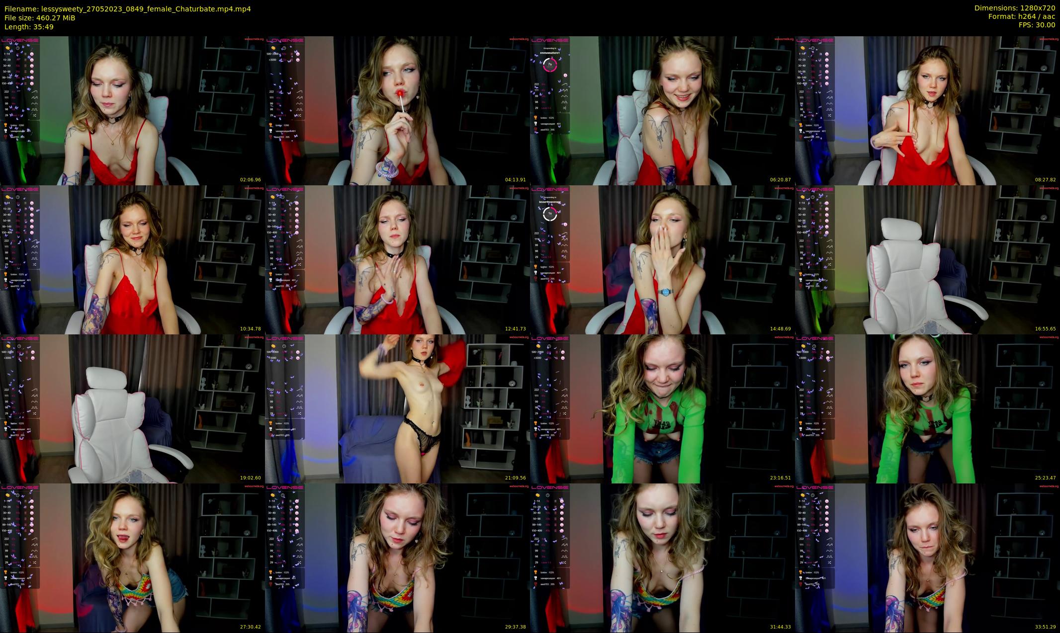 lessysweety — 36 minute Chaturbate female cam show recording, 720p, May 27, 2023