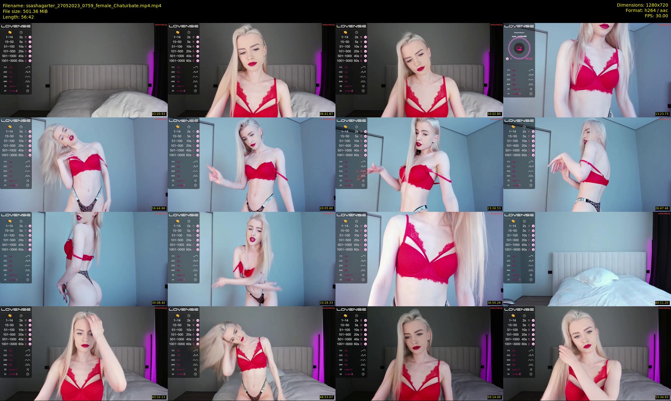 ssashagarter — 57 minute Chaturbate female cam show recording, 720p, May 27, 2023