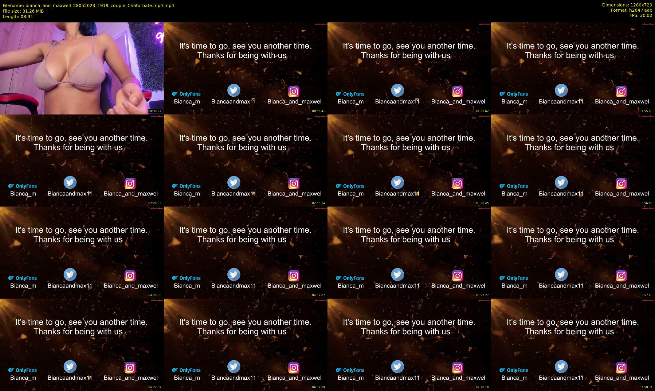 bianca_and_maxwell — 9 minute Chaturbate couple cam show recording, 720p, May 28, 2023