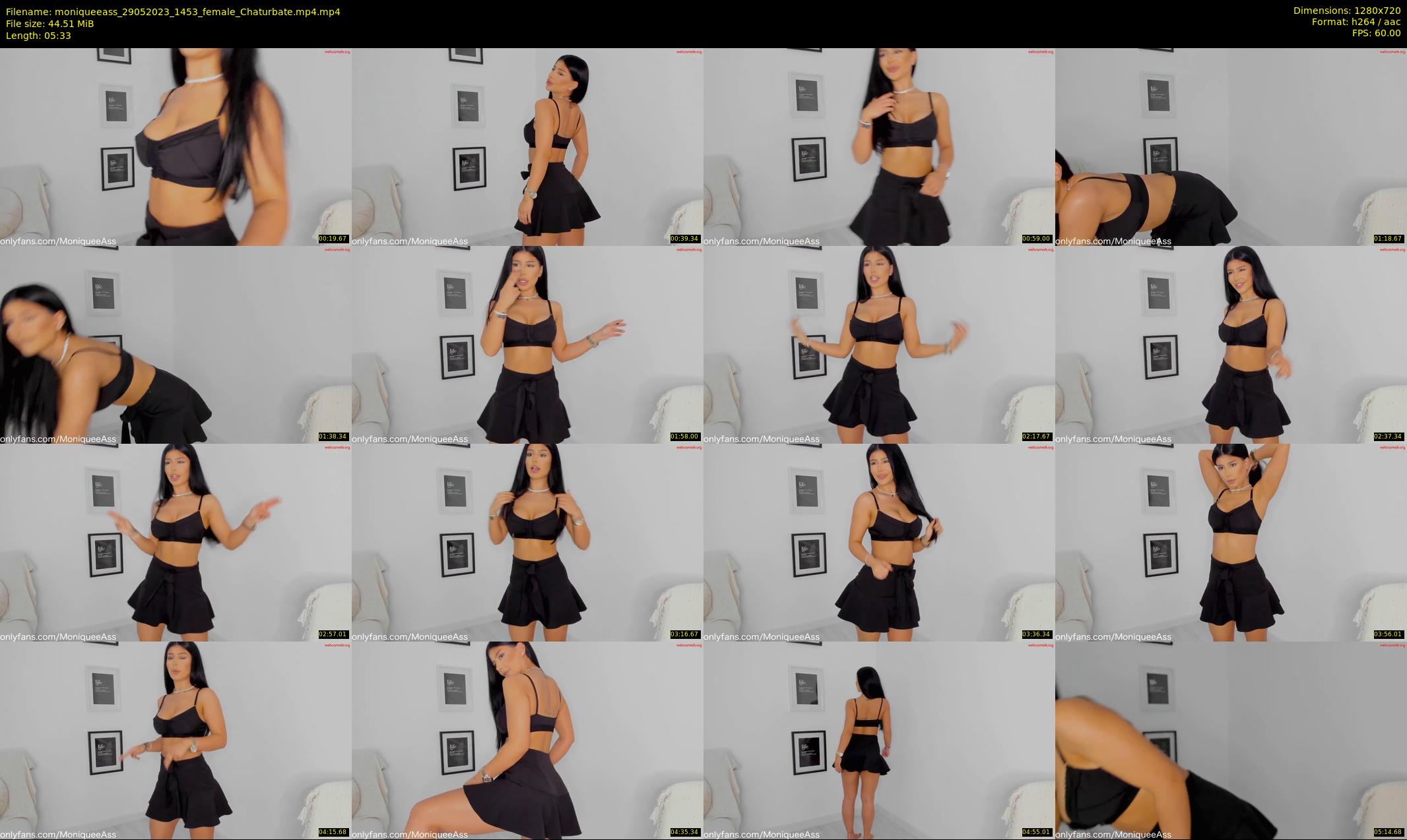 moniqueeass — 6 minute Chaturbate female cam show recording, 720p, May 29, 2023